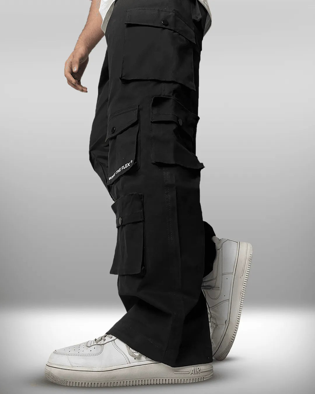 Black 12 Pocket Cargo Pants - Exclusive - WHAT THE FLEX