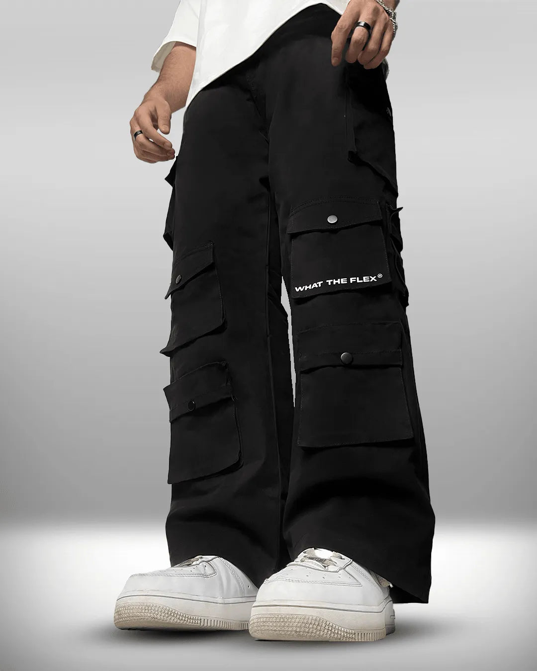 Black 12 Pocket Cargo Pants - Exclusive - WHAT THE FLEX
