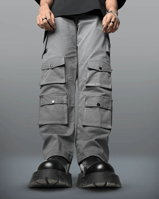 Charcoal Grey 12 Pocket Cargo Pants - Exclusive - WHAT THE FLEX