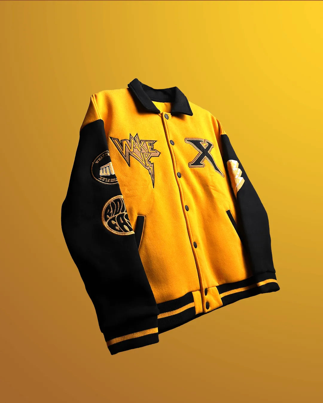 3D puff print varsity jacket
