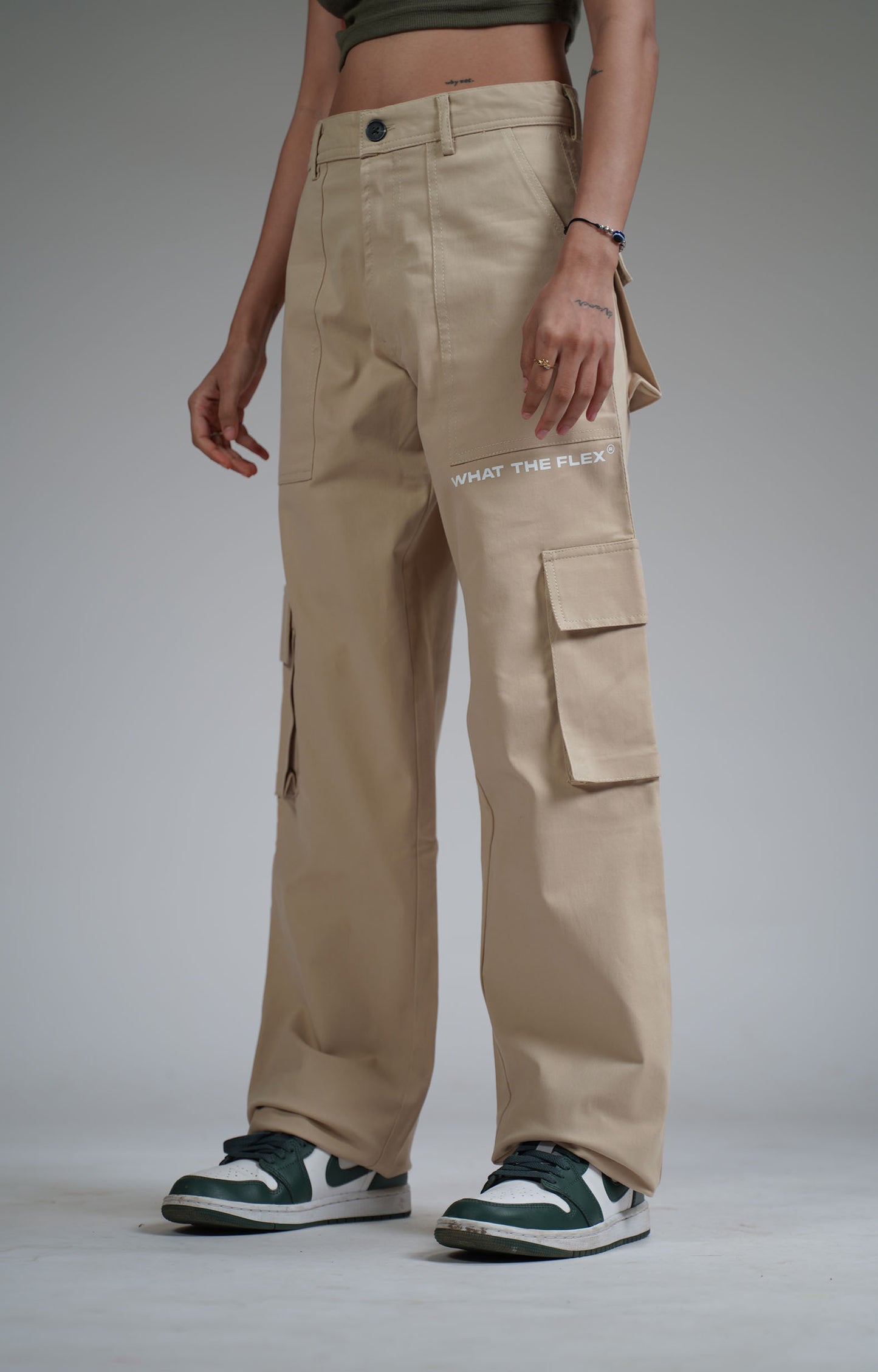 Solid Beige Unisex Cargo