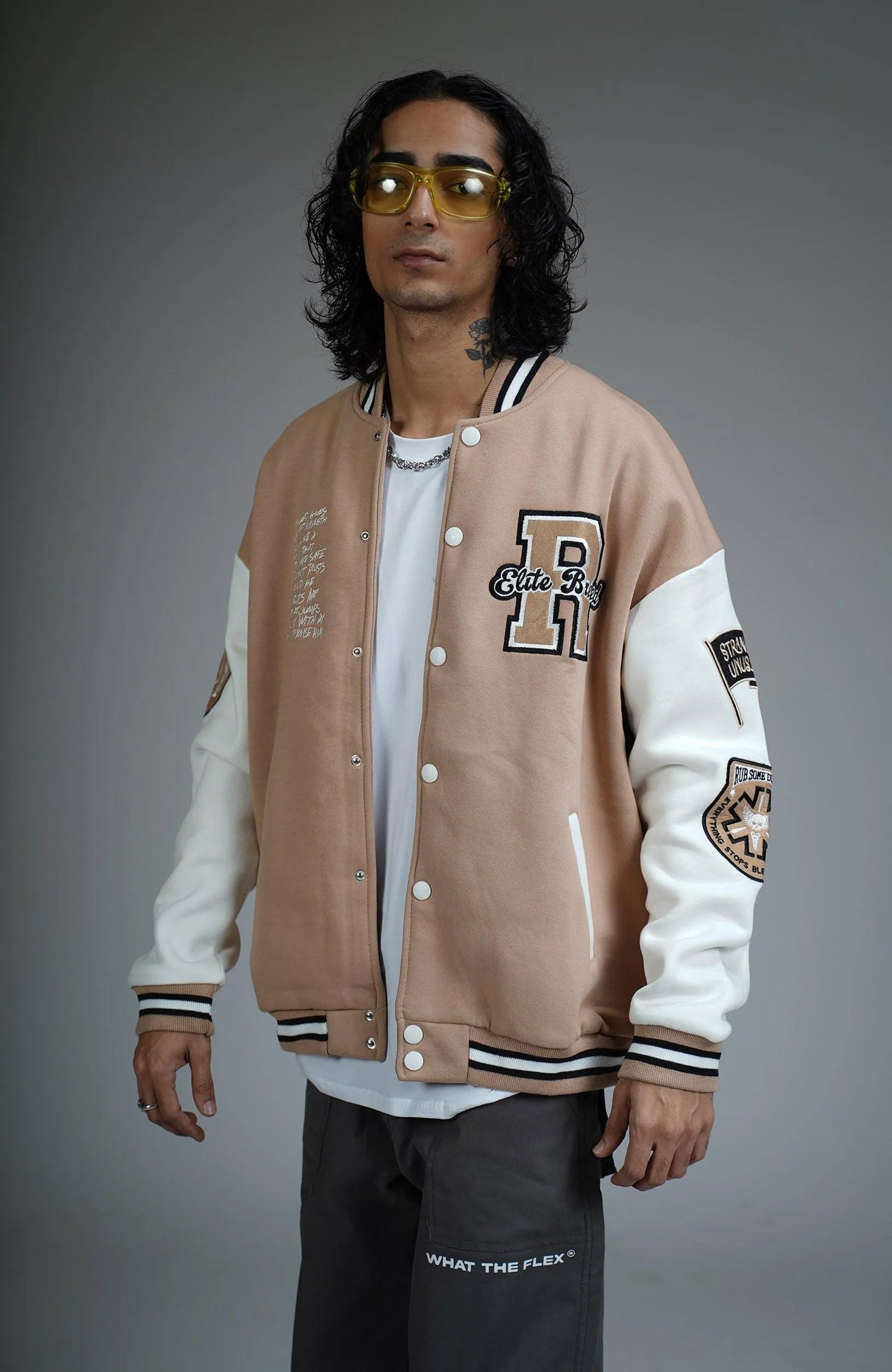 NOT A BAD INFLUENCE Varsity Jacket - WHAT THE FLEX