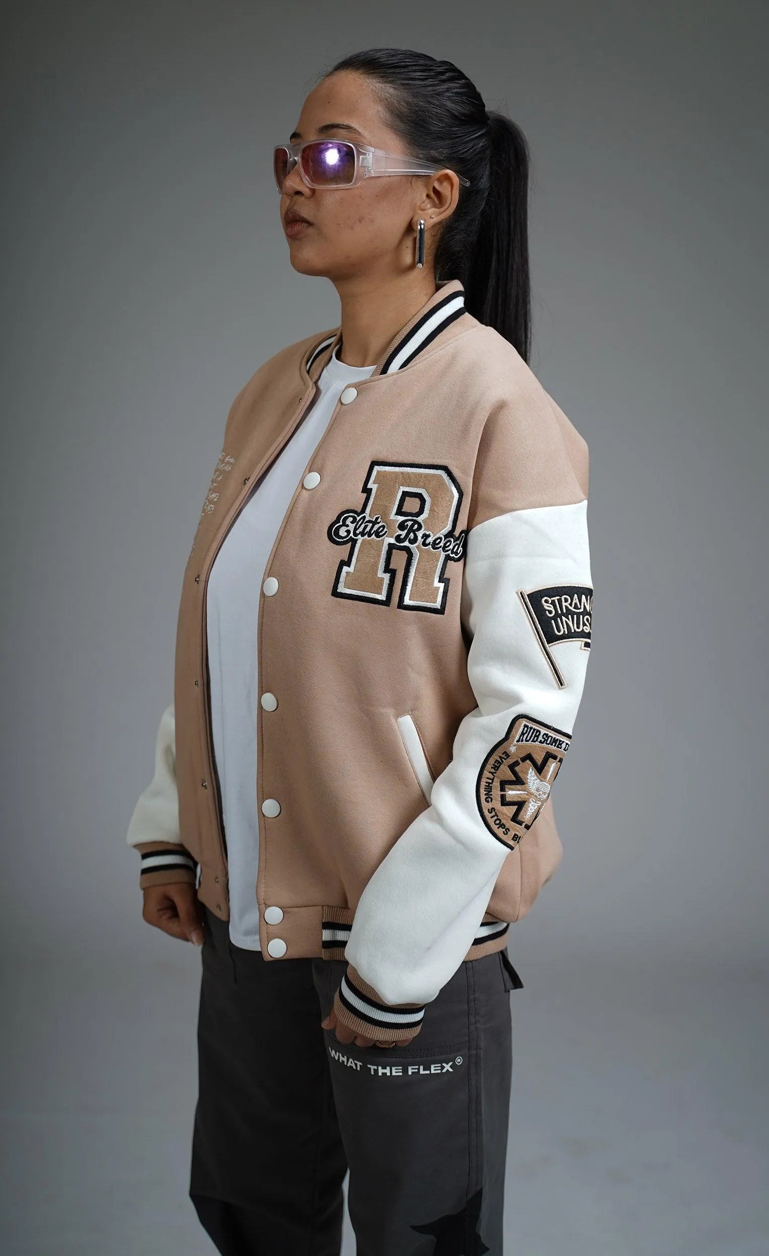 NOT A BAD INFLUENCE Varsity Jacket - WHAT THE FLEX