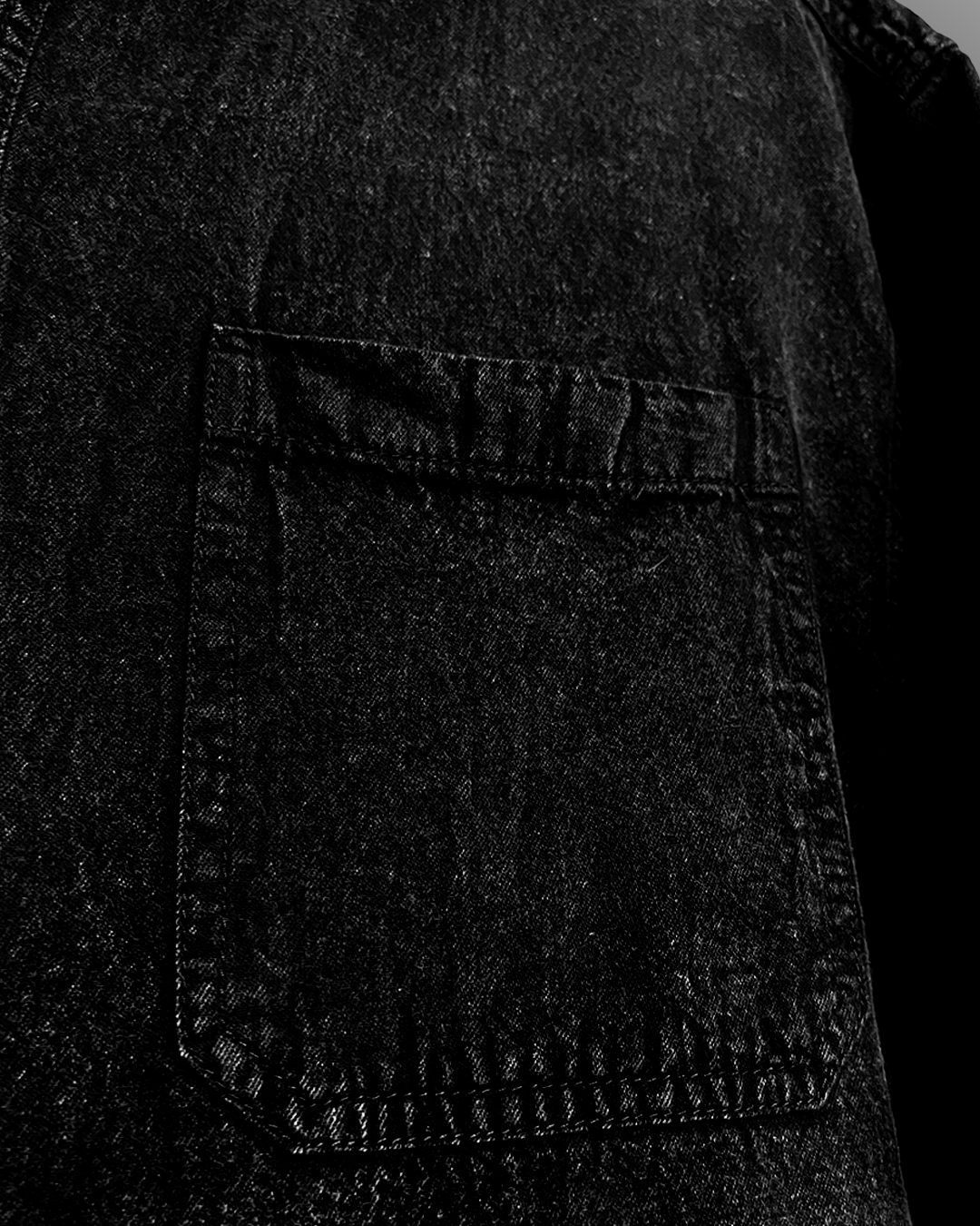 Vengeance Black Half Sleeve Denim Shirt