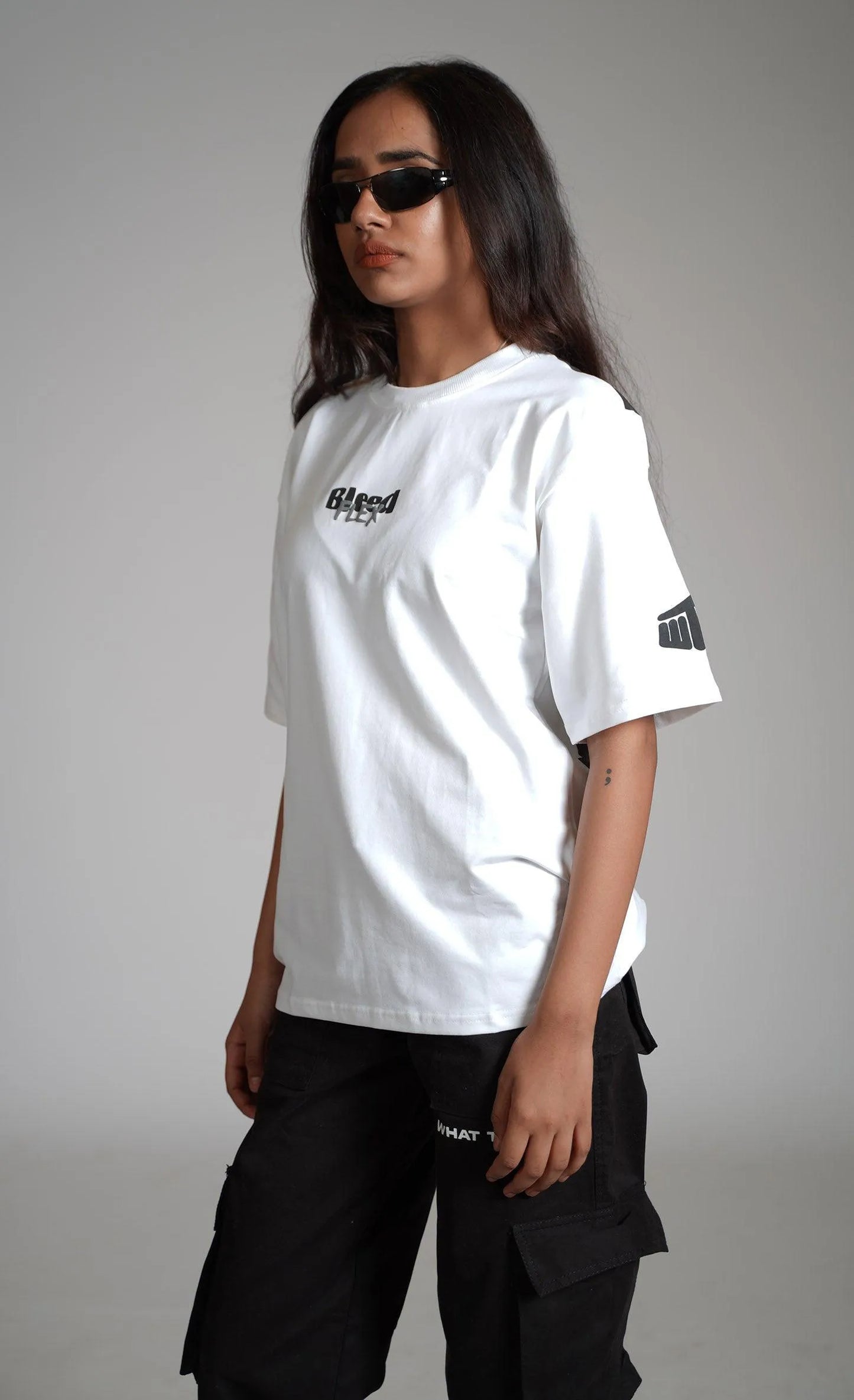 Bleed Flex White Heavyweight T-shirt - WHAT THE FLEX