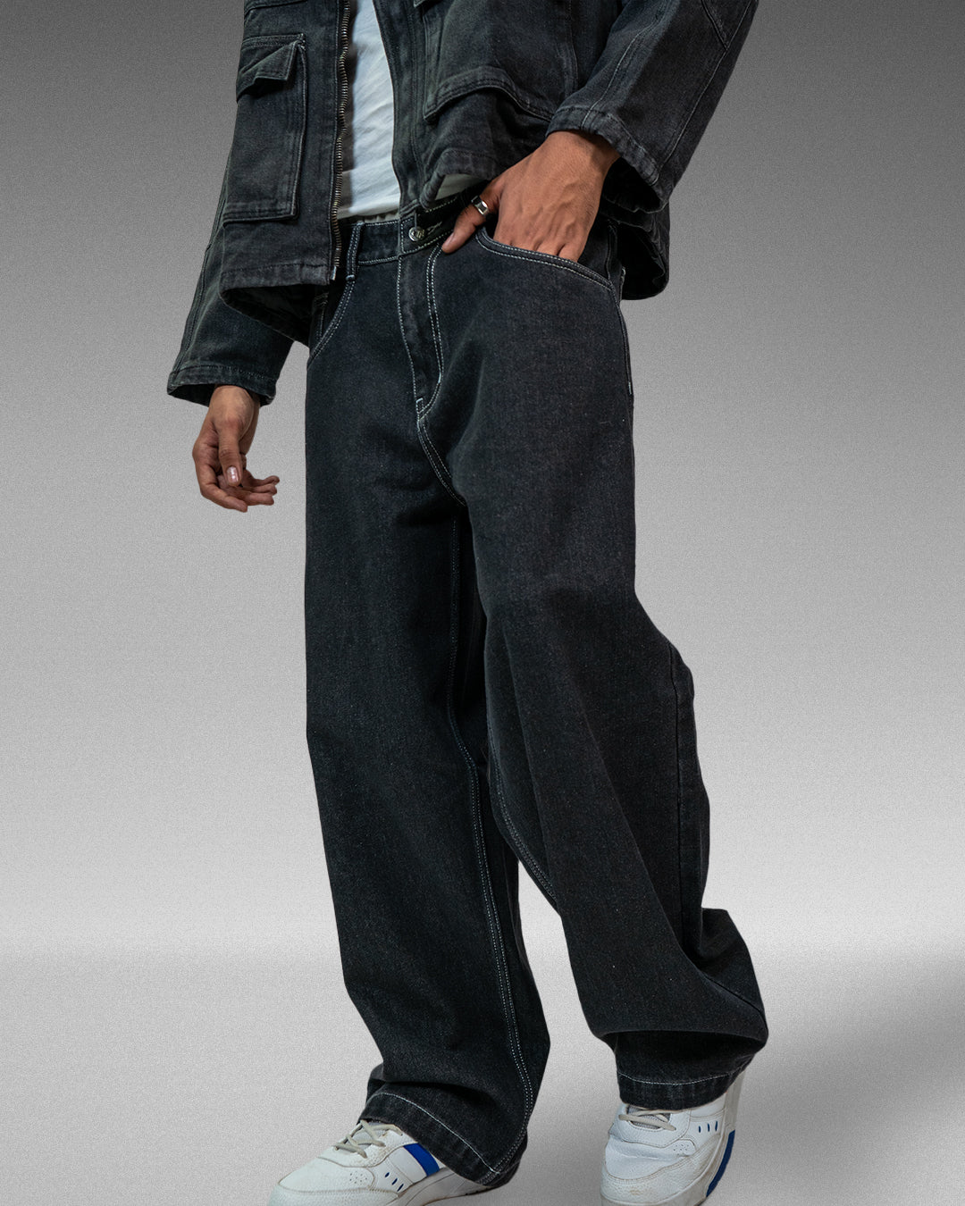 Midnight Black Baggy Jeans