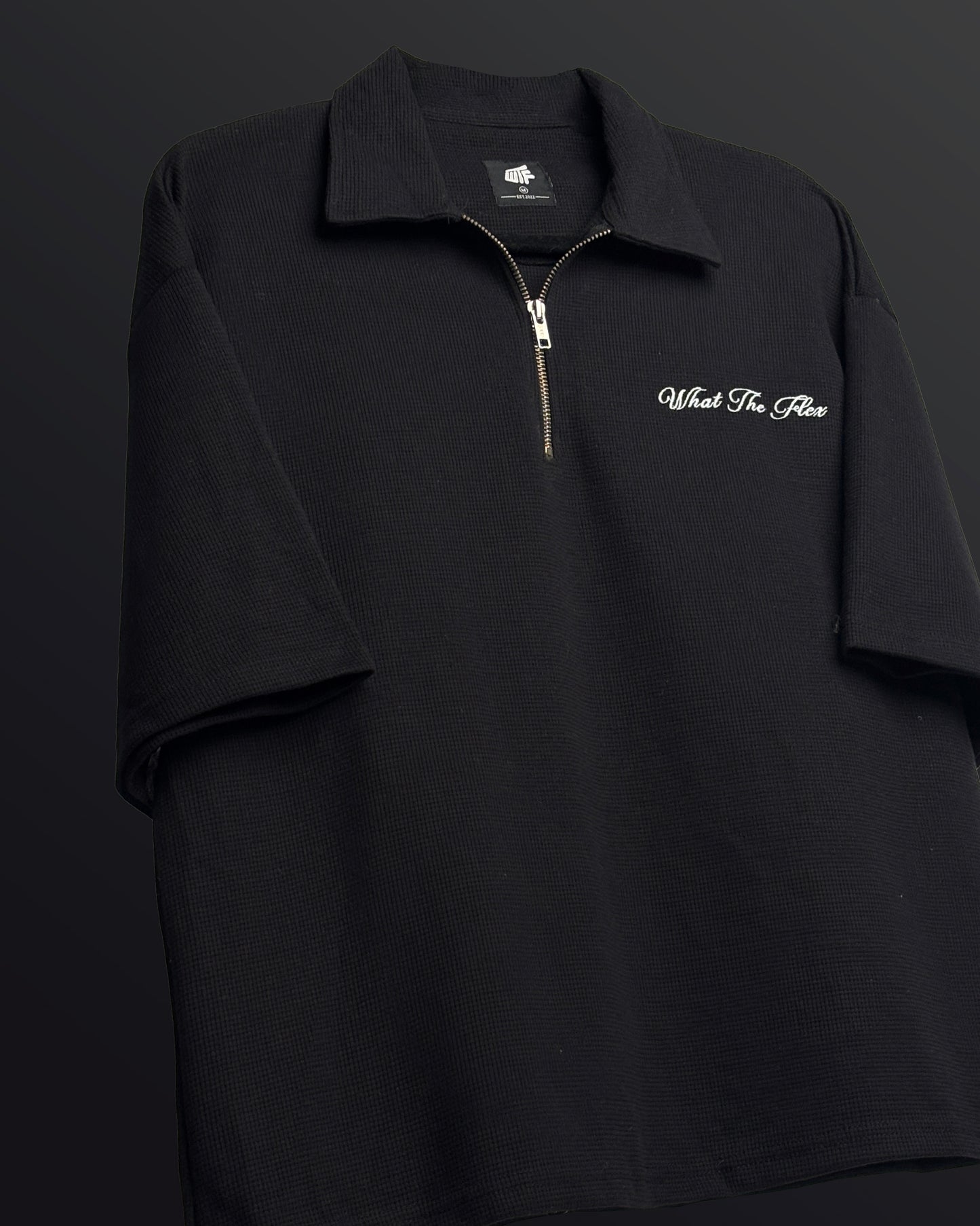 Ash Black Polo T-Shirt with Zip