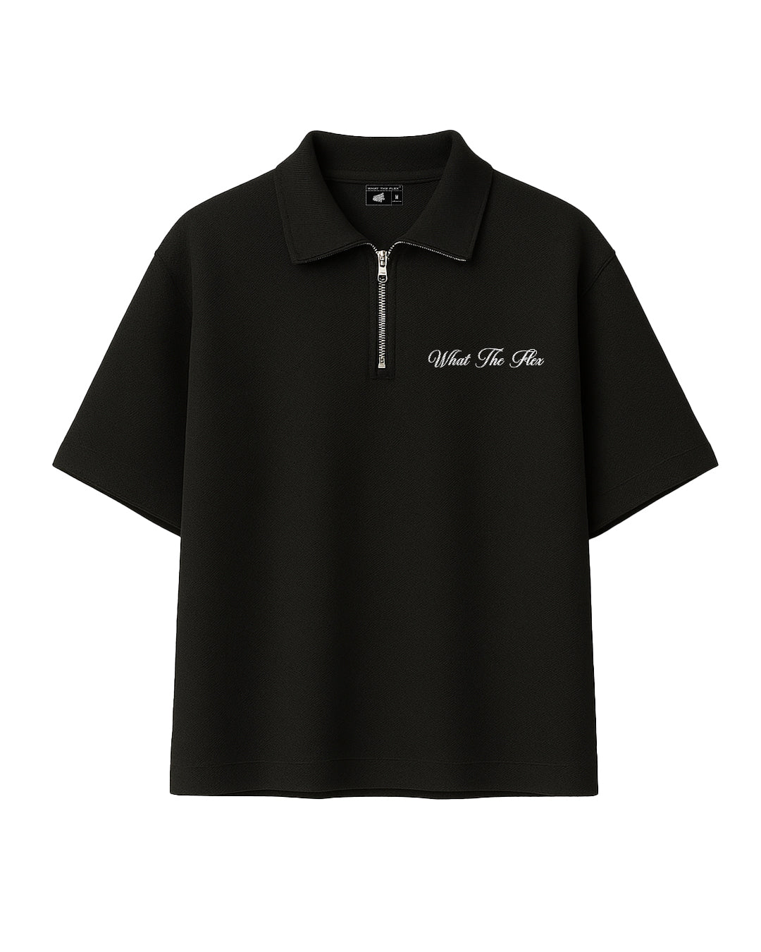 Ash Black Polo T-Shirt with Zip