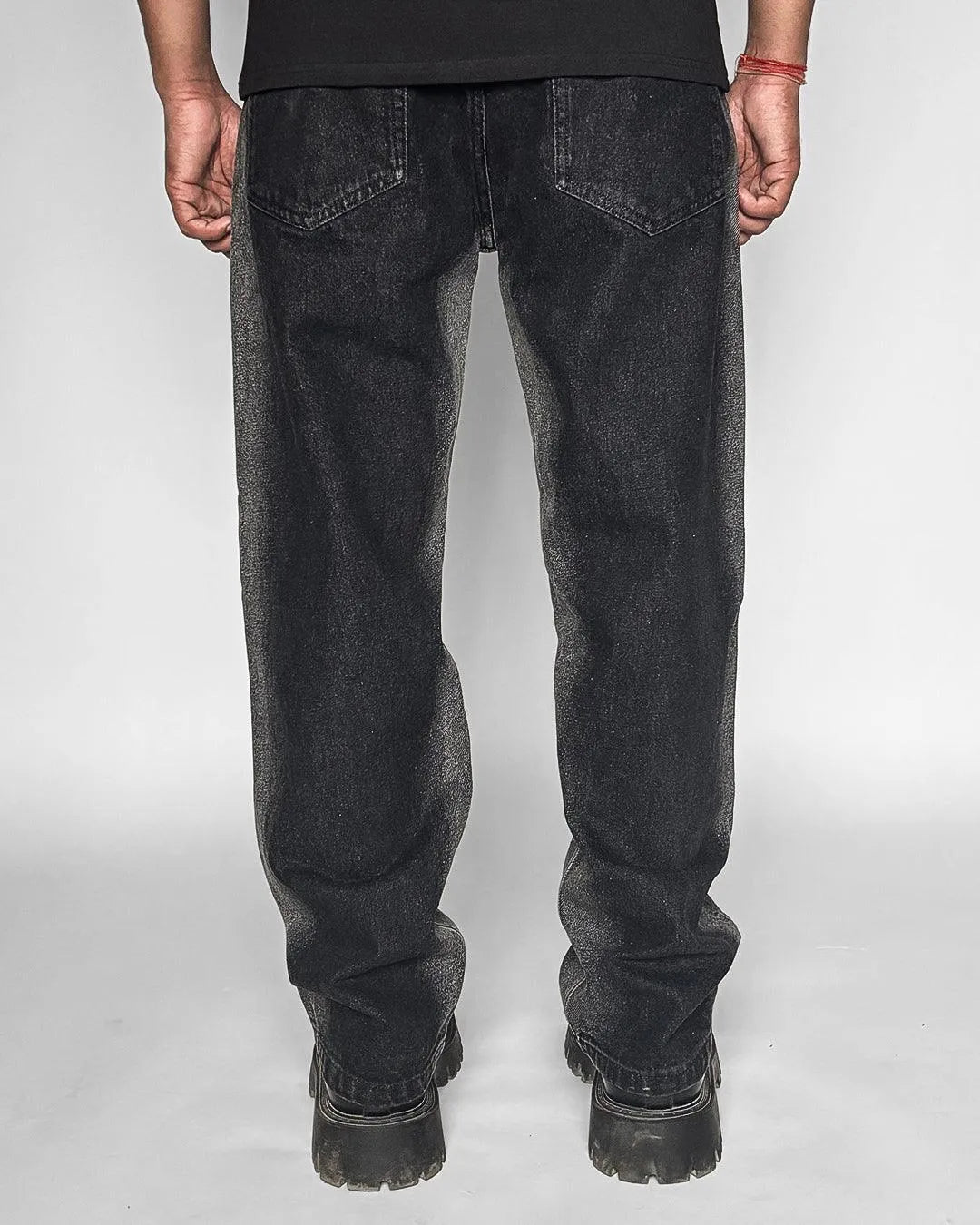 Black Denim Oversized Jeans - WHAT THE FLEX