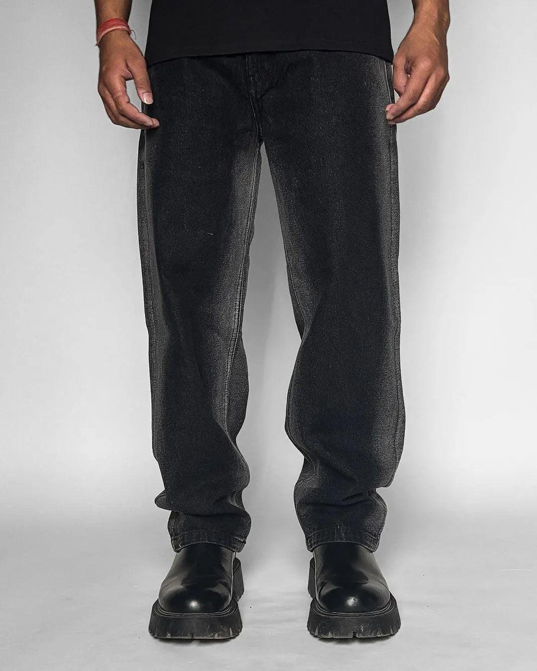 Black Denim Oversized Jeans - WHAT THE FLEX