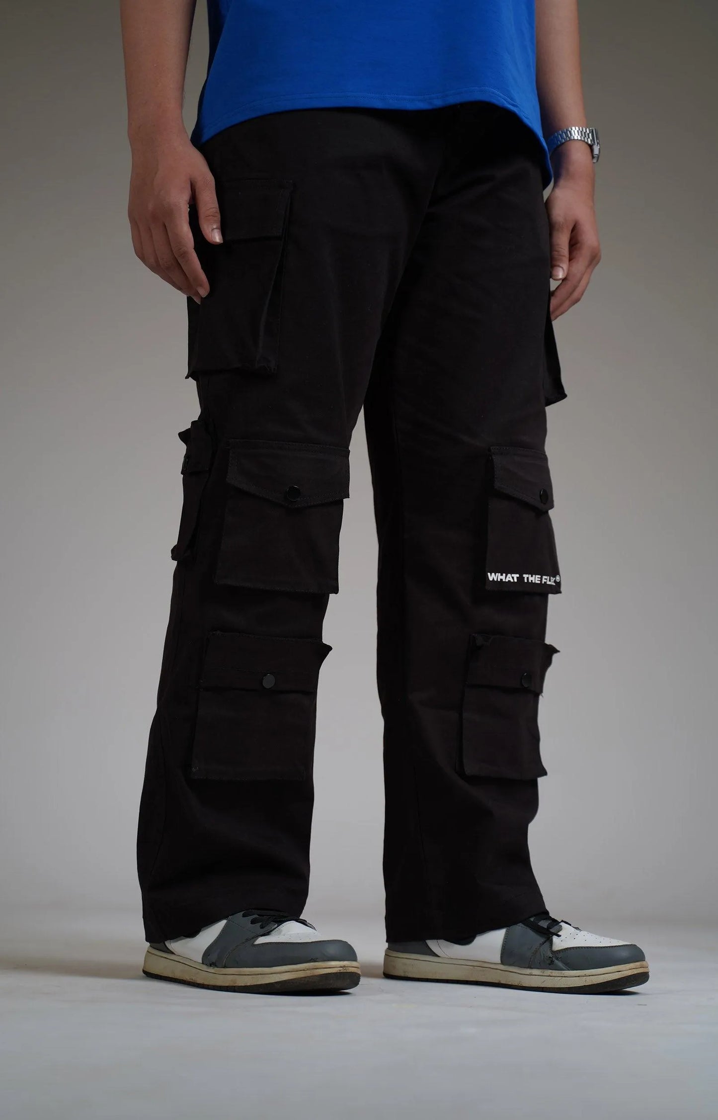 Black 12 Pocket Cargo Pants - Exclusive - WHAT THE FLEX
