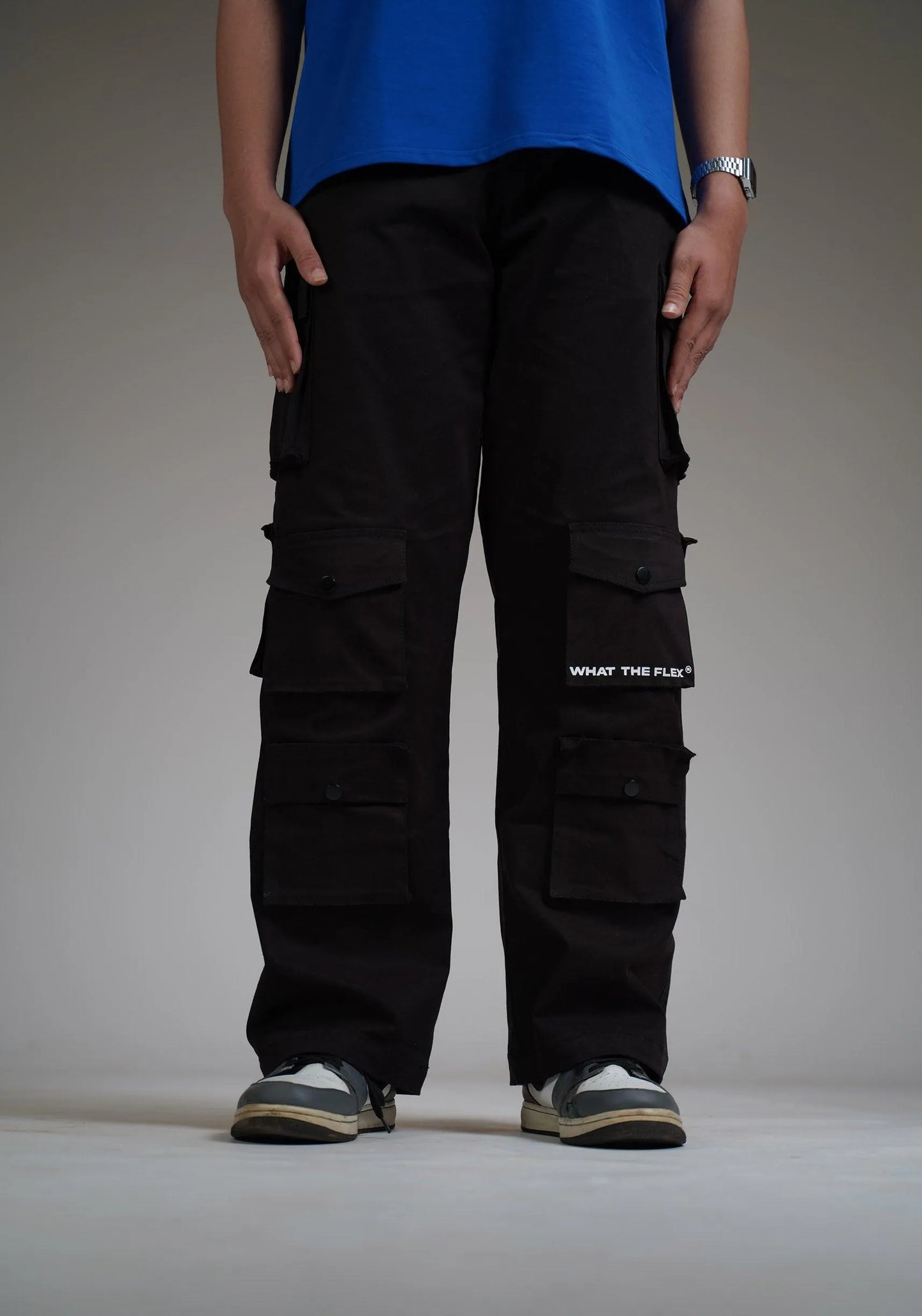 Black 12 Pocket Cargo Pants - Exclusive - WHAT THE FLEX