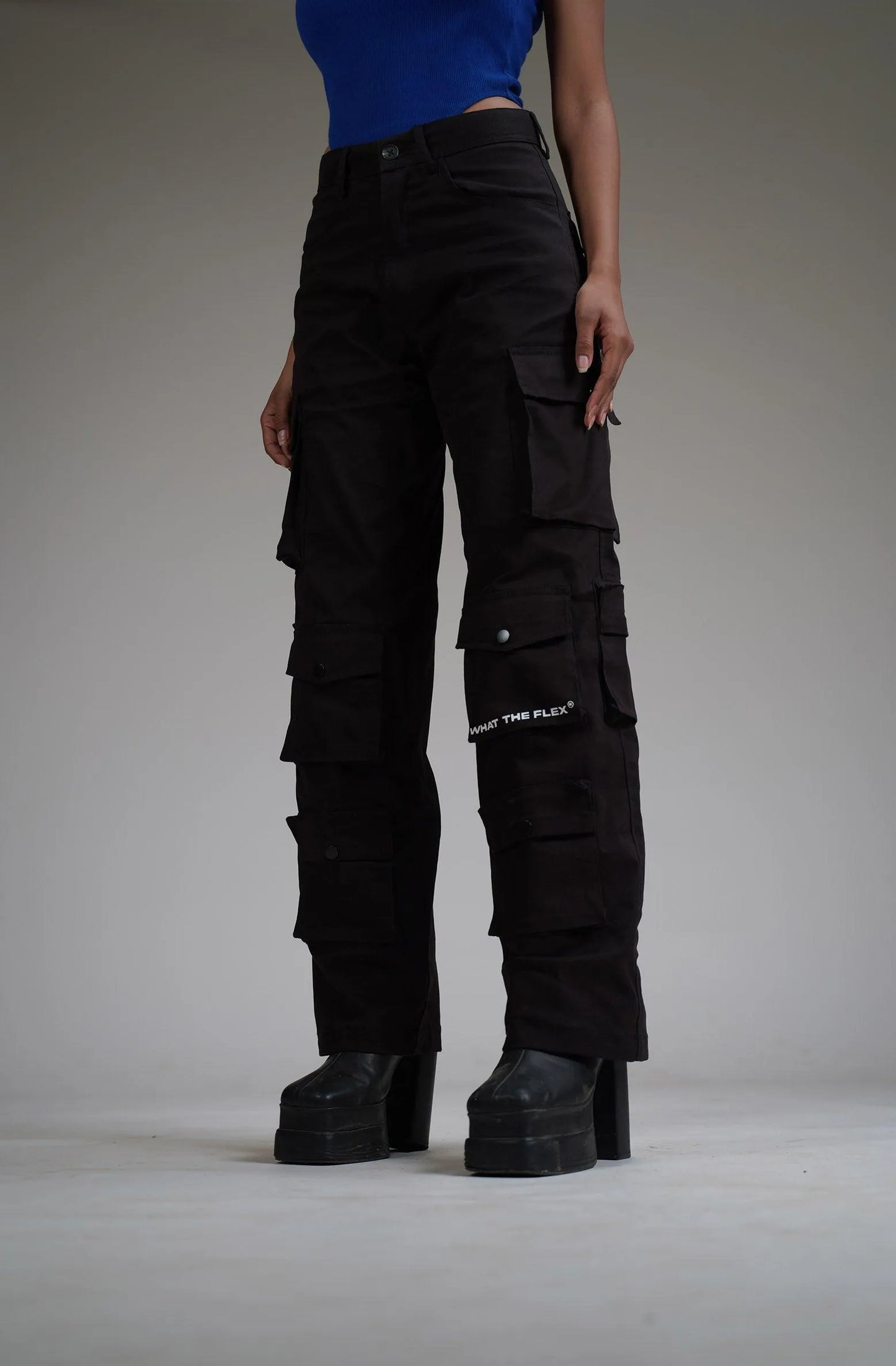 Black 12 Pocket Cargo Pants - Exclusive - WHAT THE FLEX