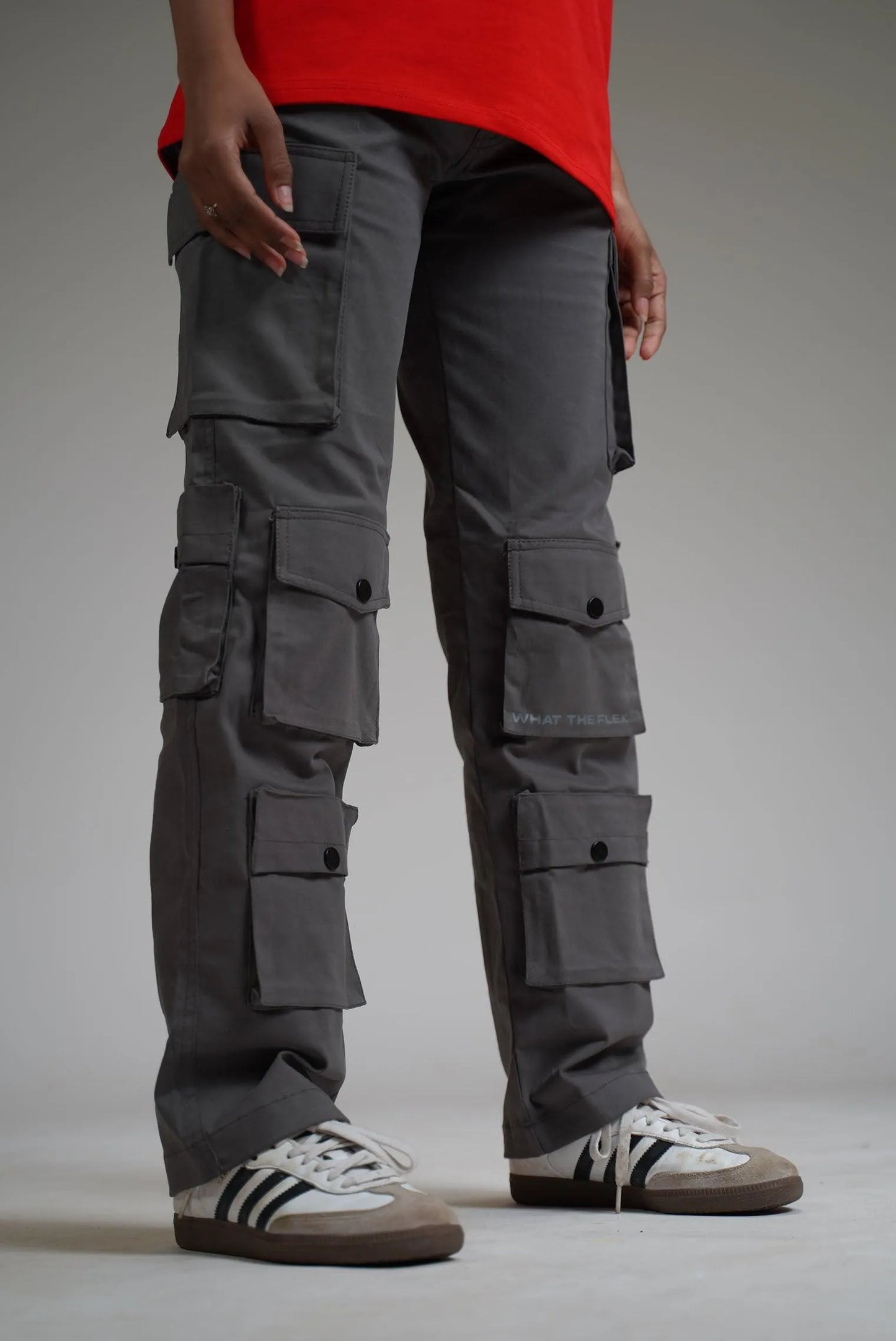 Charcoal Grey 12 Pocket Cargo Pants - Exclusive - WHAT THE FLEX