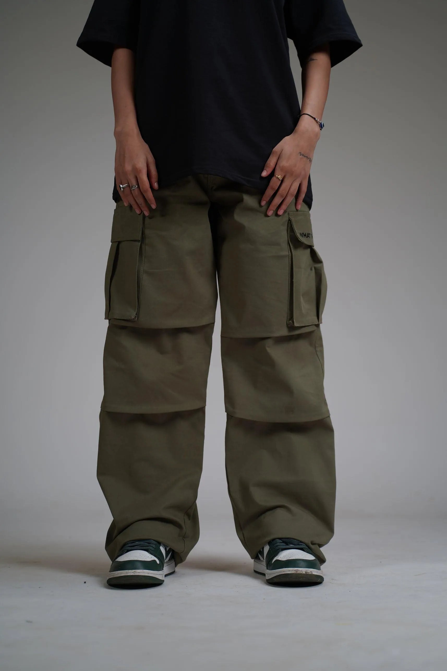 Olive Panel Unisex Cargo - WHAT THE FLEX
