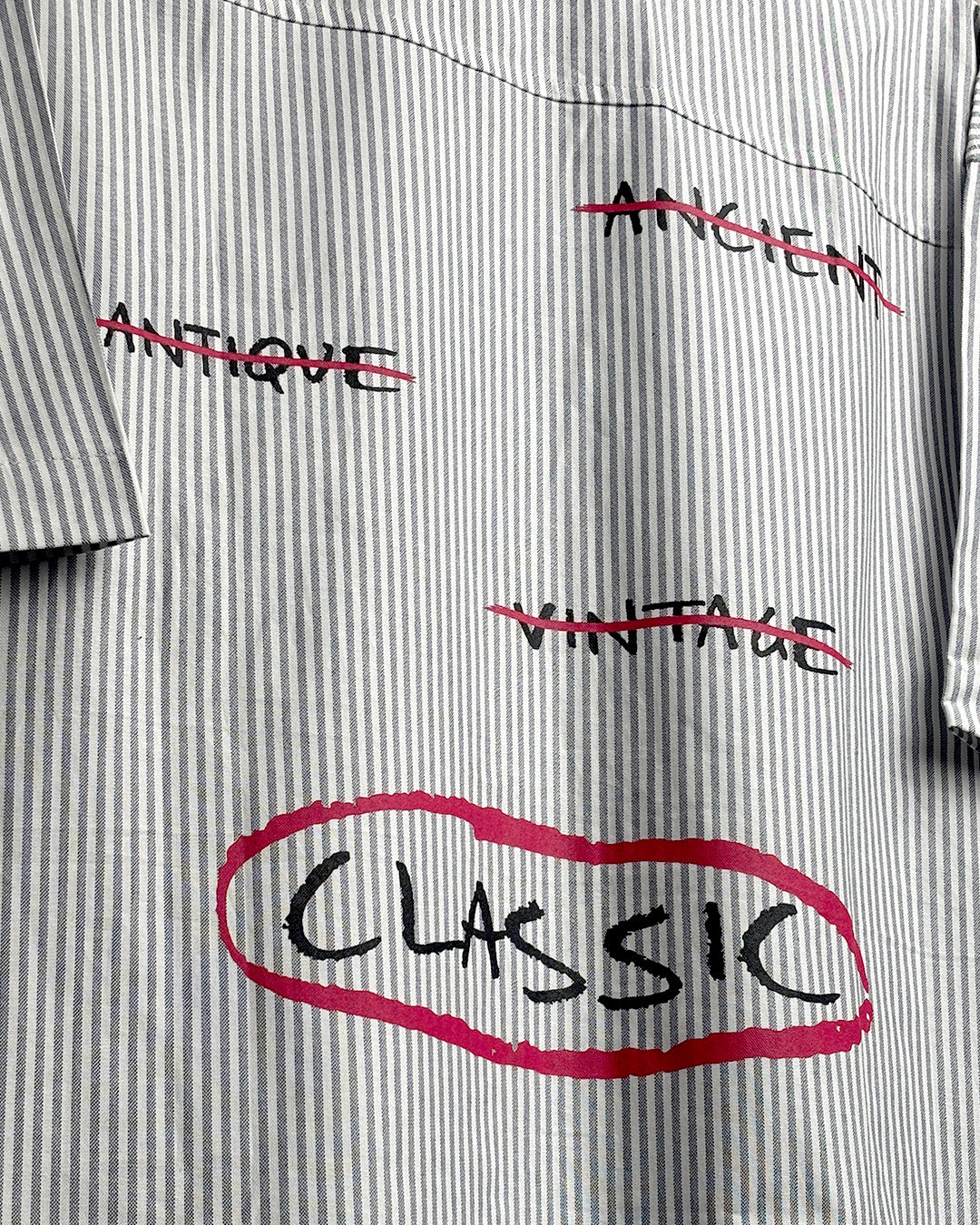 Classic Black Half Sleeves Striped Shirt