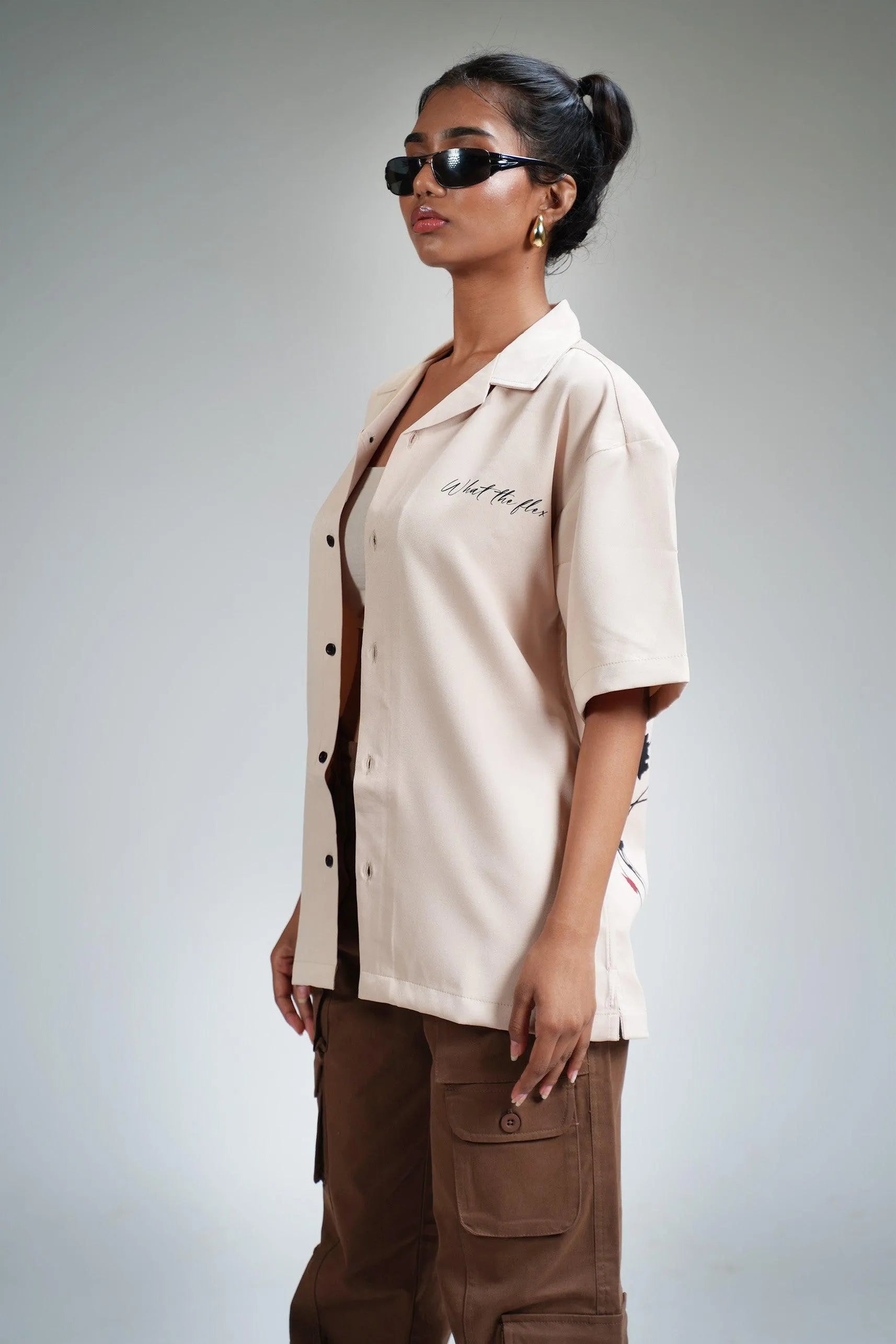 Flowers & Shadows Bowling Shirt - WHAT THE FLEX