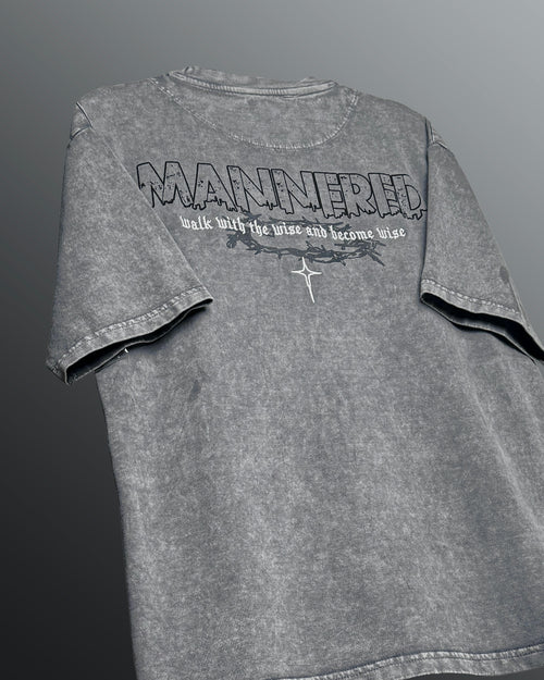 Mannered Grey Acid Wash T-Shirt