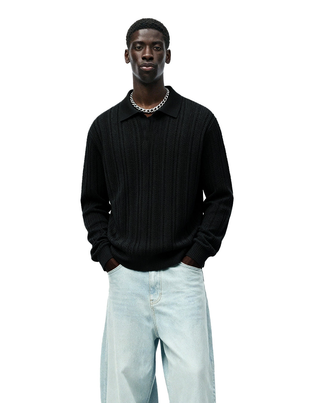 Buy Ink Black Polo T-shirt Full Sleeve | WTFlex – WHAT THE FLEX