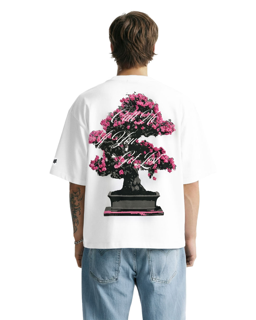 Lost Bloom Boxy-Fit White T-shirt - Image 1
