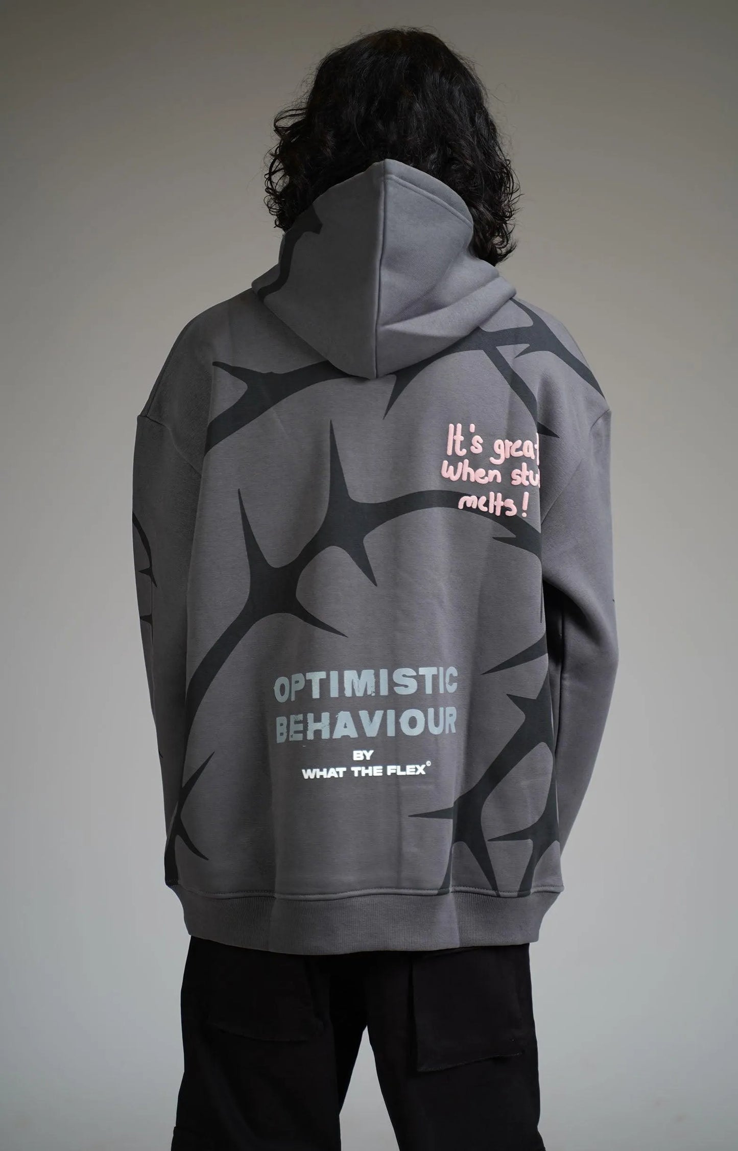 Optimistic Behaviour Oversized Hoodie - WHAT THE FLEX