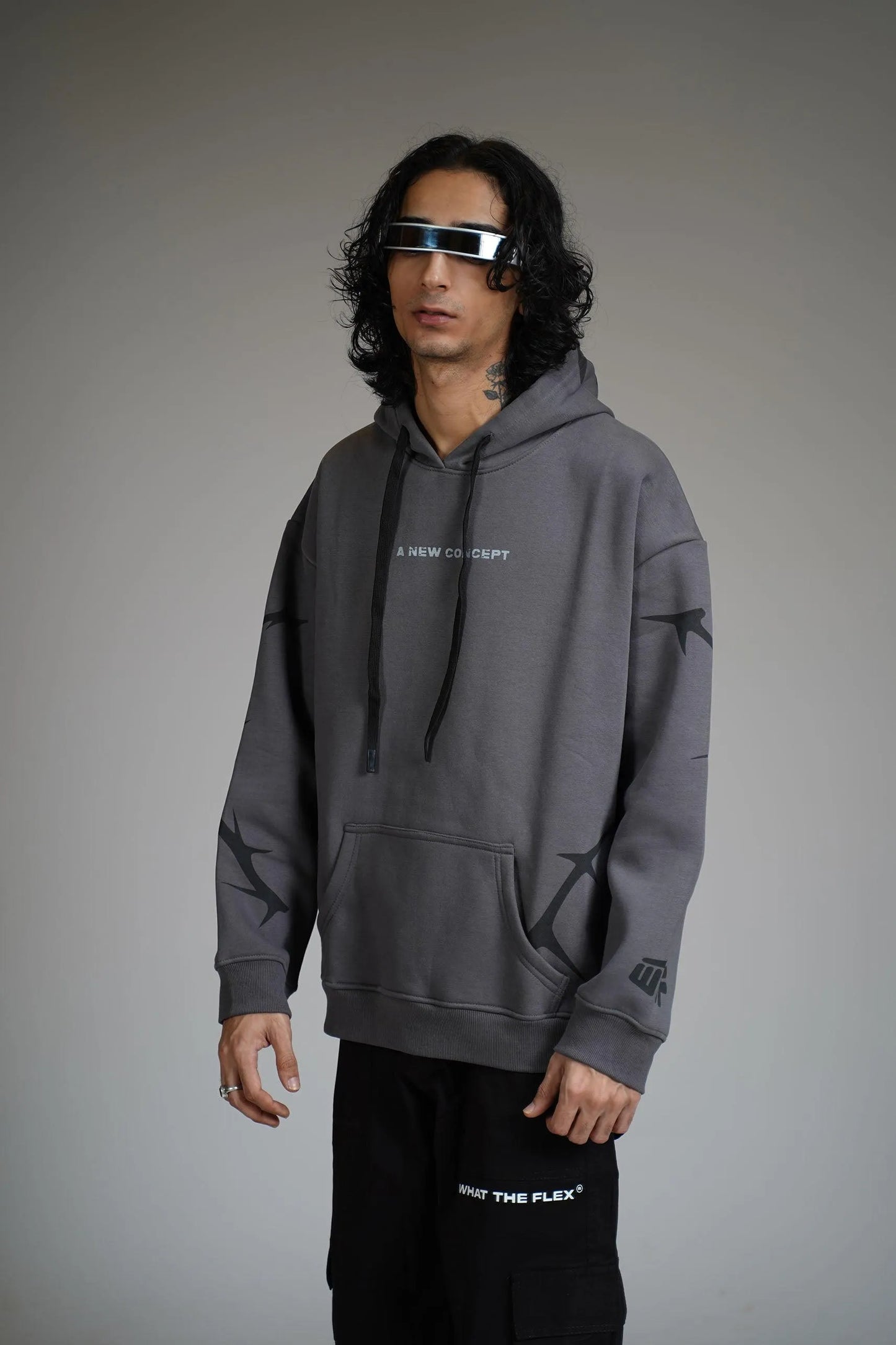 Optimistic Behaviour Oversized Hoodie - WHAT THE FLEX