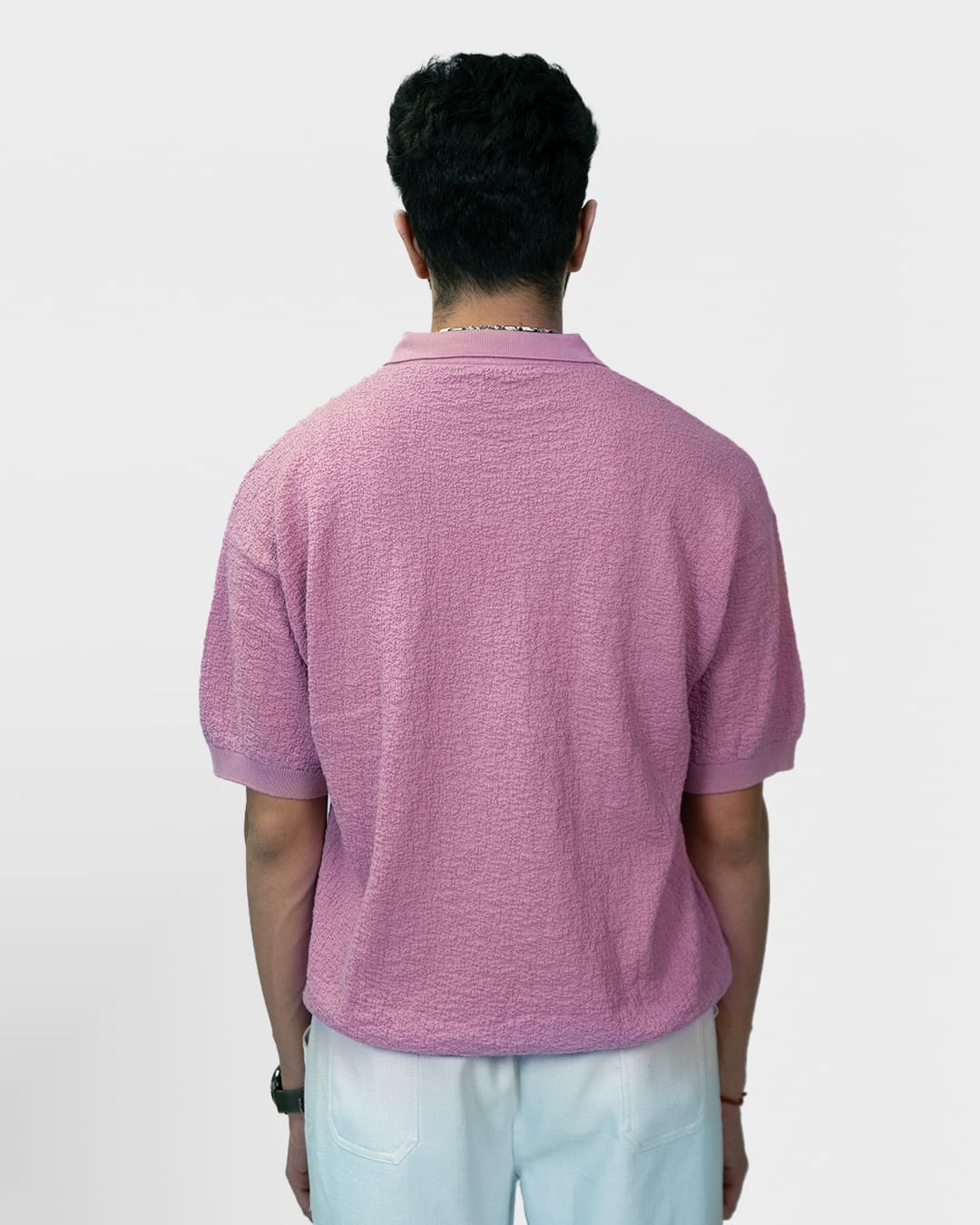 Pink Urban Knit Polo T-Shirt