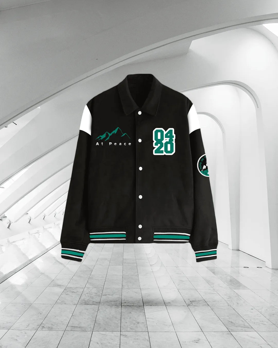 PRAYER OVER PANIC VARSITY JACKET - WHAT THE FLEX