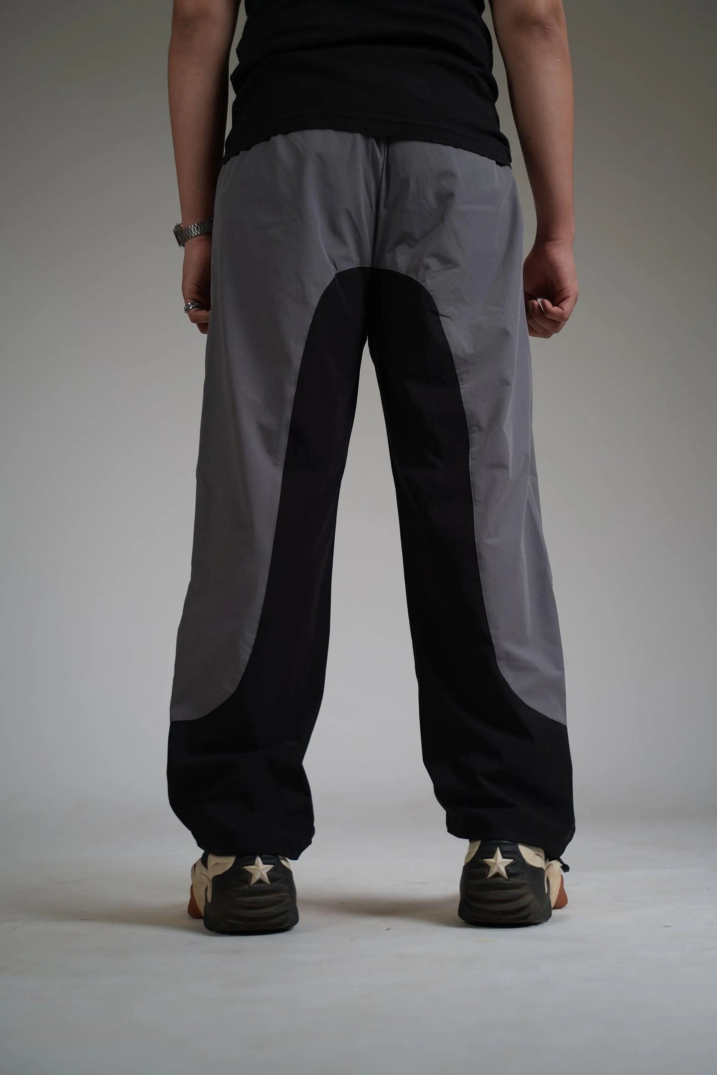 Black Panel Parachute Pants - WHAT THE FLEX