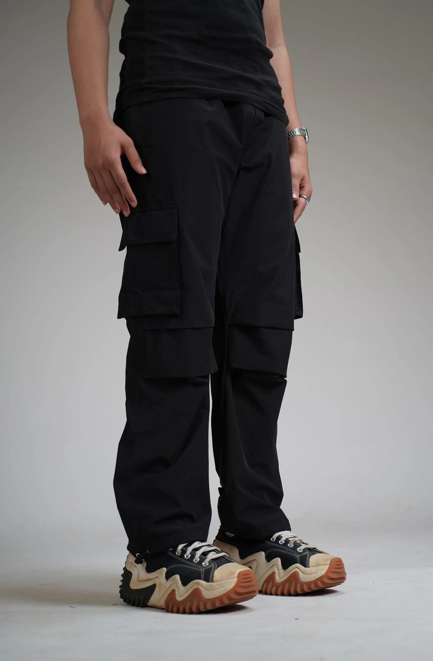 Black Parachute Pants - WHAT THE FLEX