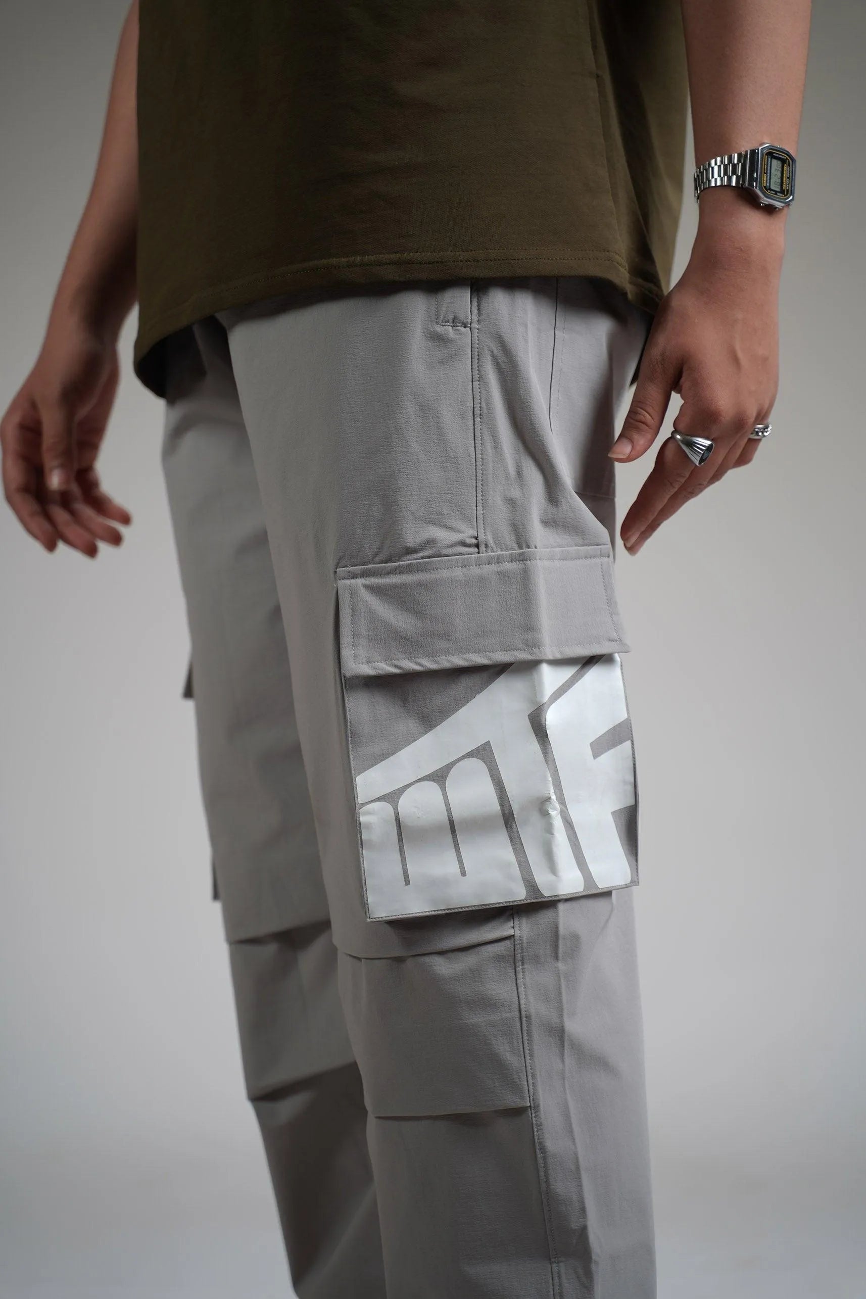 Ice Grey Parachute Pants - WHAT THE FLEX