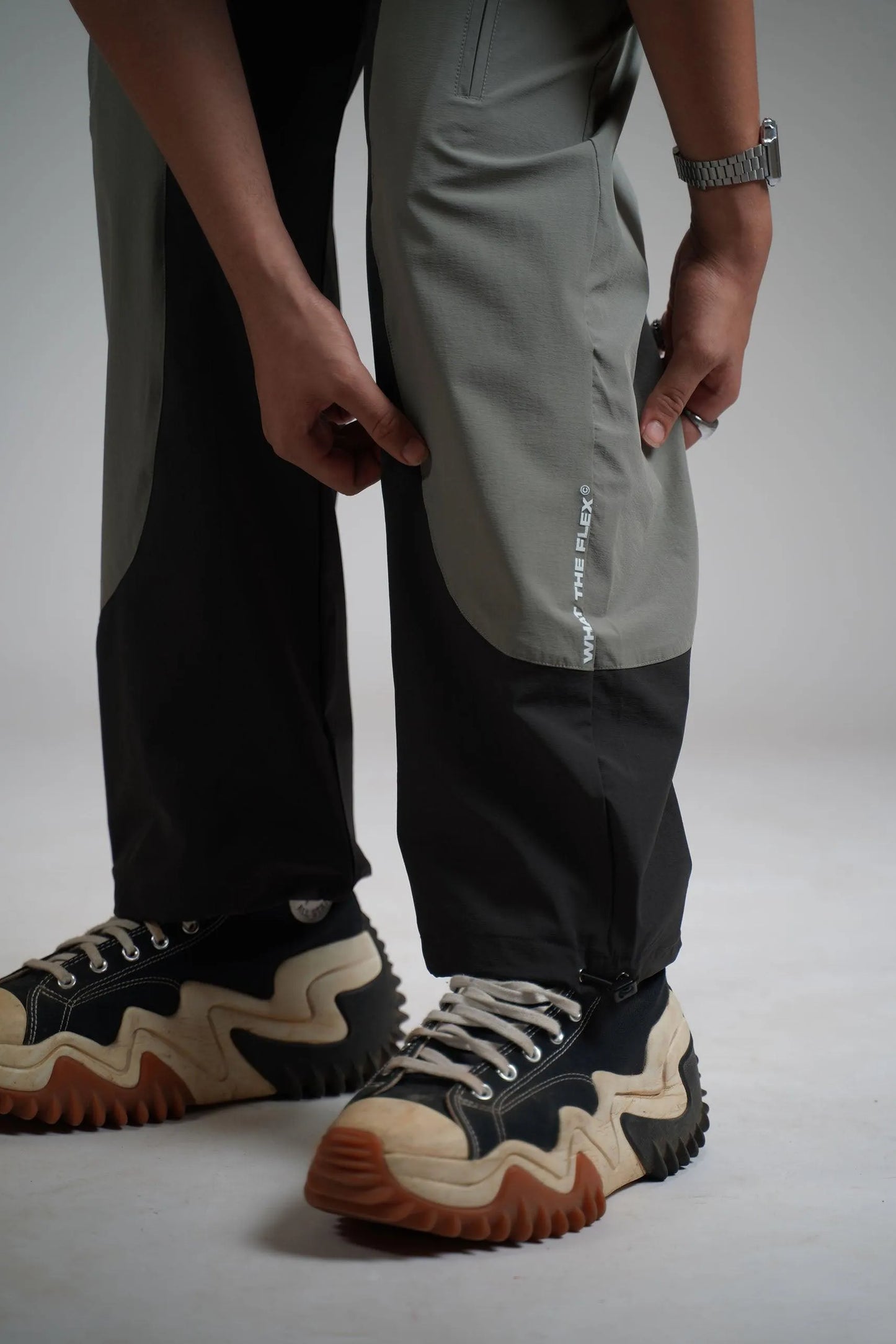 Olive Panel Parachute Pants - WHAT THE FLEX