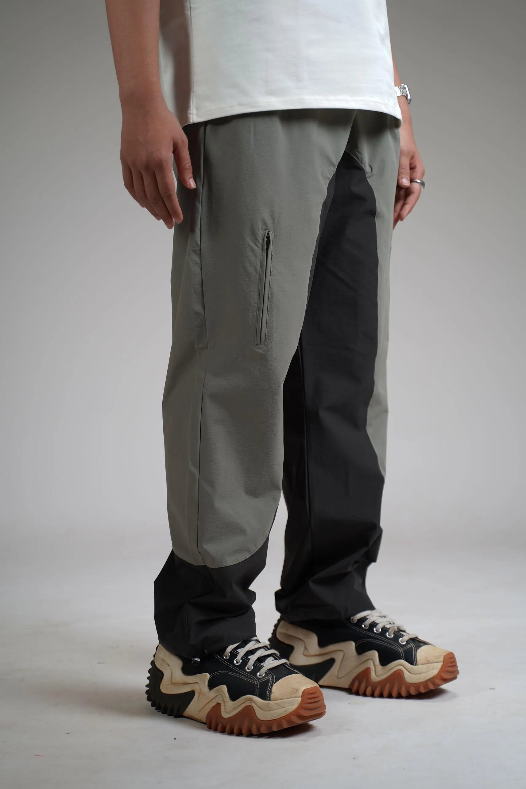 Olive Panel Parachute Pants - WHAT THE FLEX
