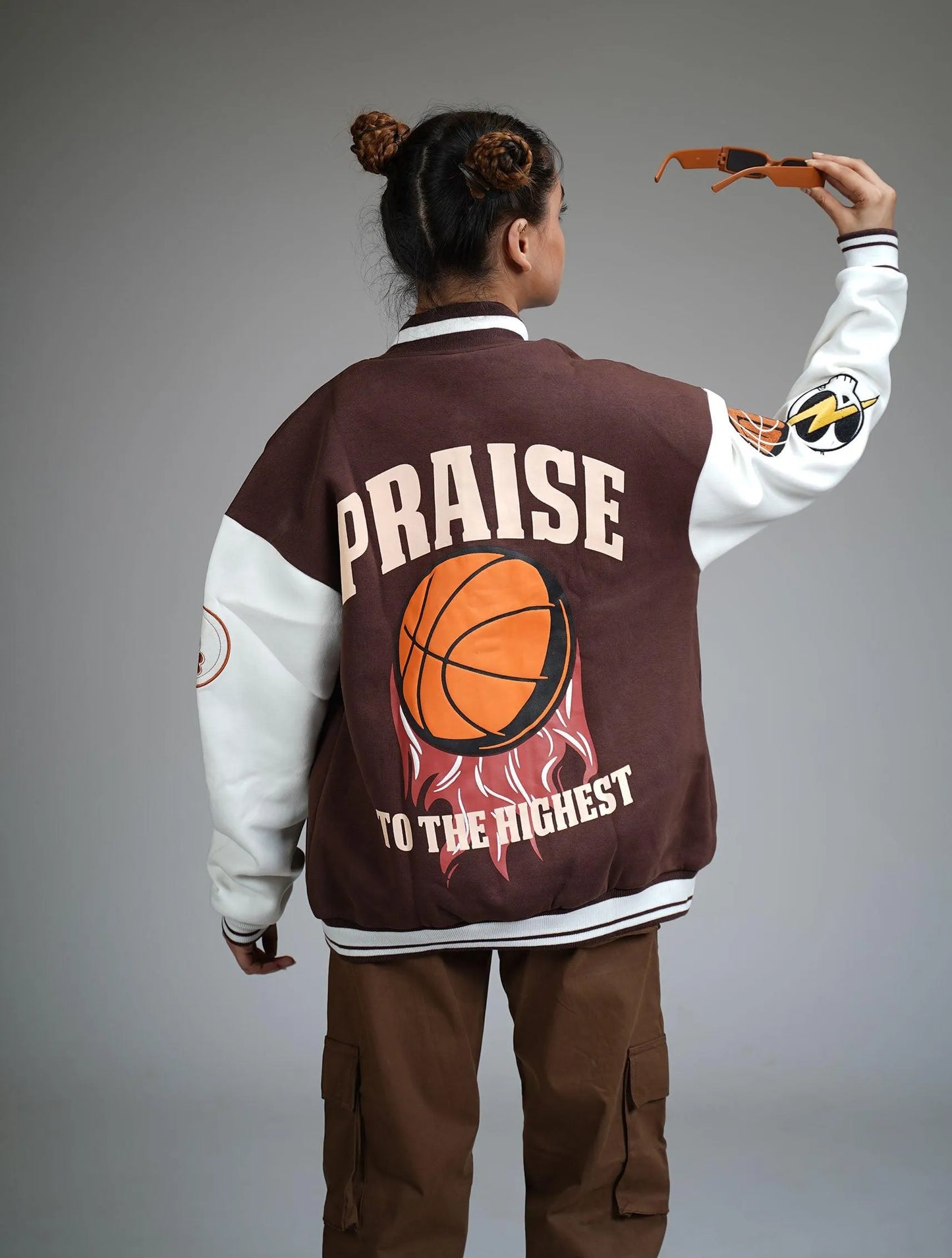 PRAISE TO THE HIGHEST VARSITY JACKET - WHAT THE FLEX