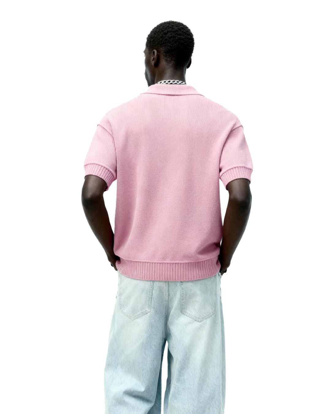 Pink Urban Knit Polo T-Shirt