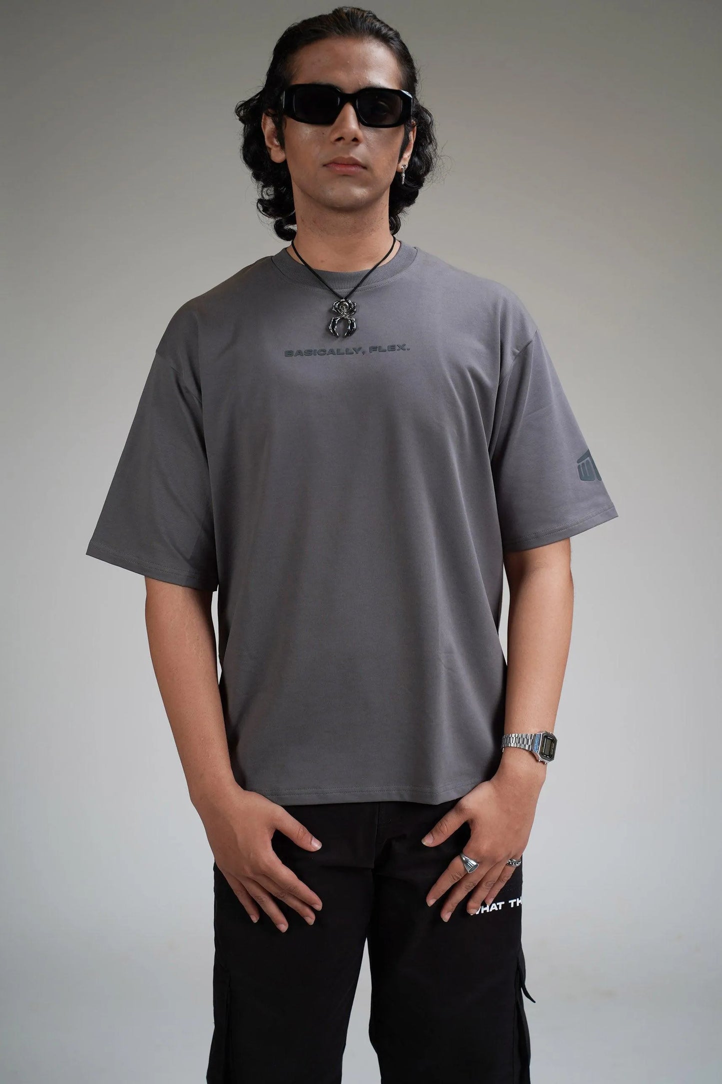 Basic Grey Heavyweight T-shirt - WHAT THE FLEX