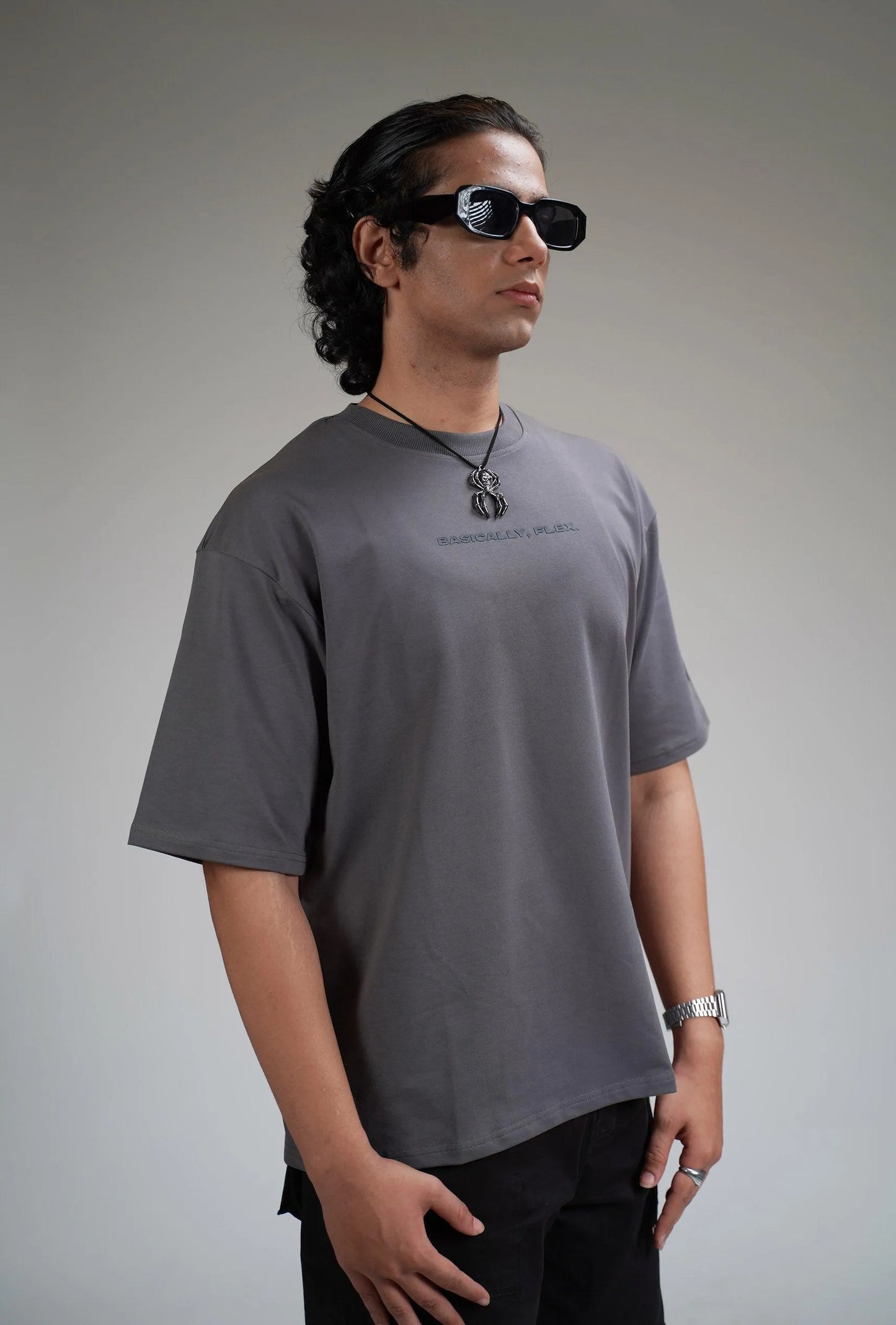 Basic Grey Heavyweight T-shirt - WHAT THE FLEX