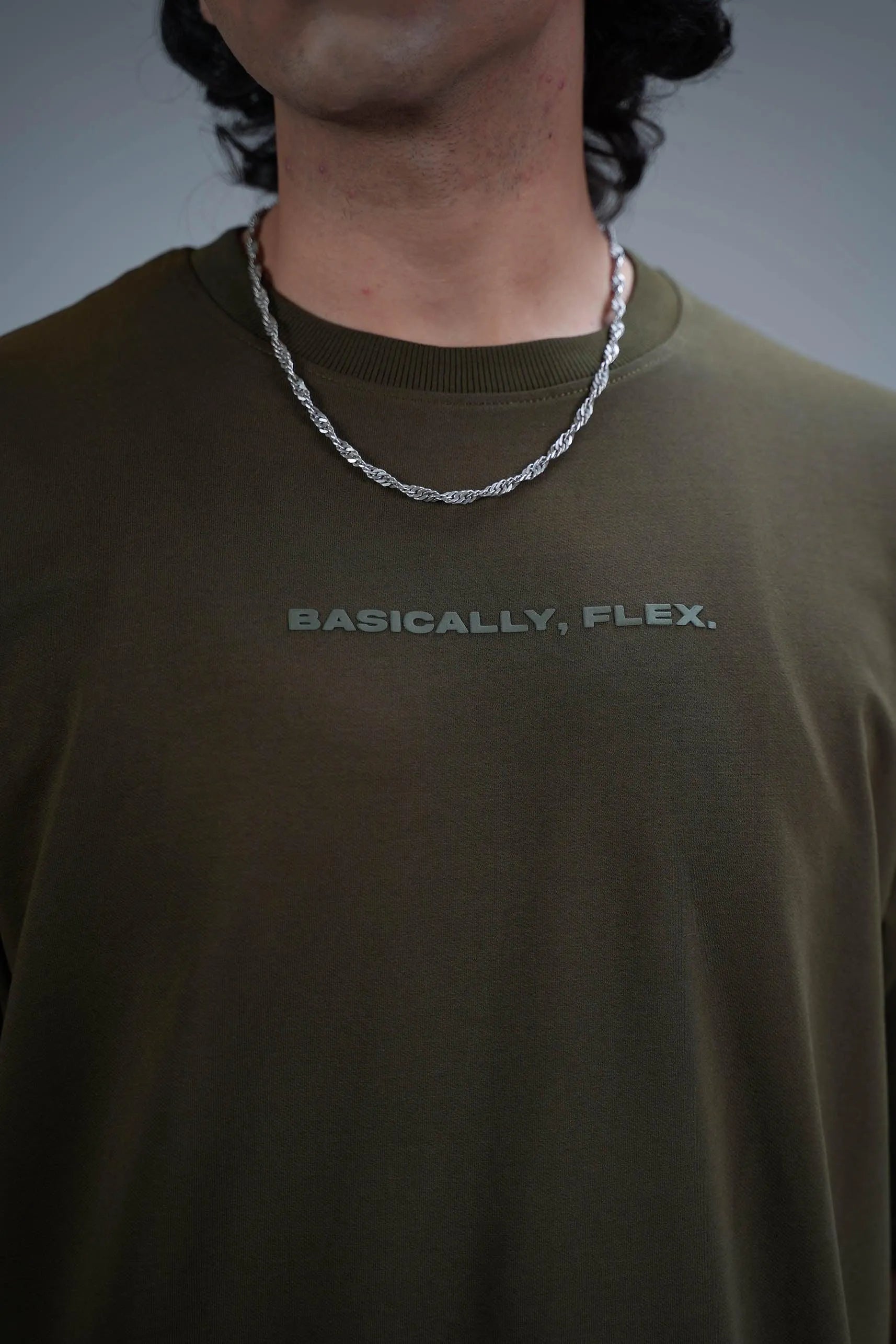 Basic Olive Heavyweight T-shirt - WHAT THE FLEX