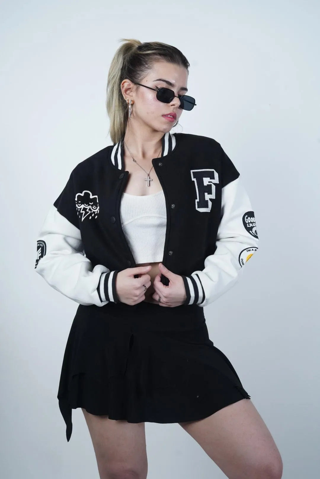 DID I IMAGINE IT? VARSITY JACKET (CROPPED) - WHAT THE FLEX