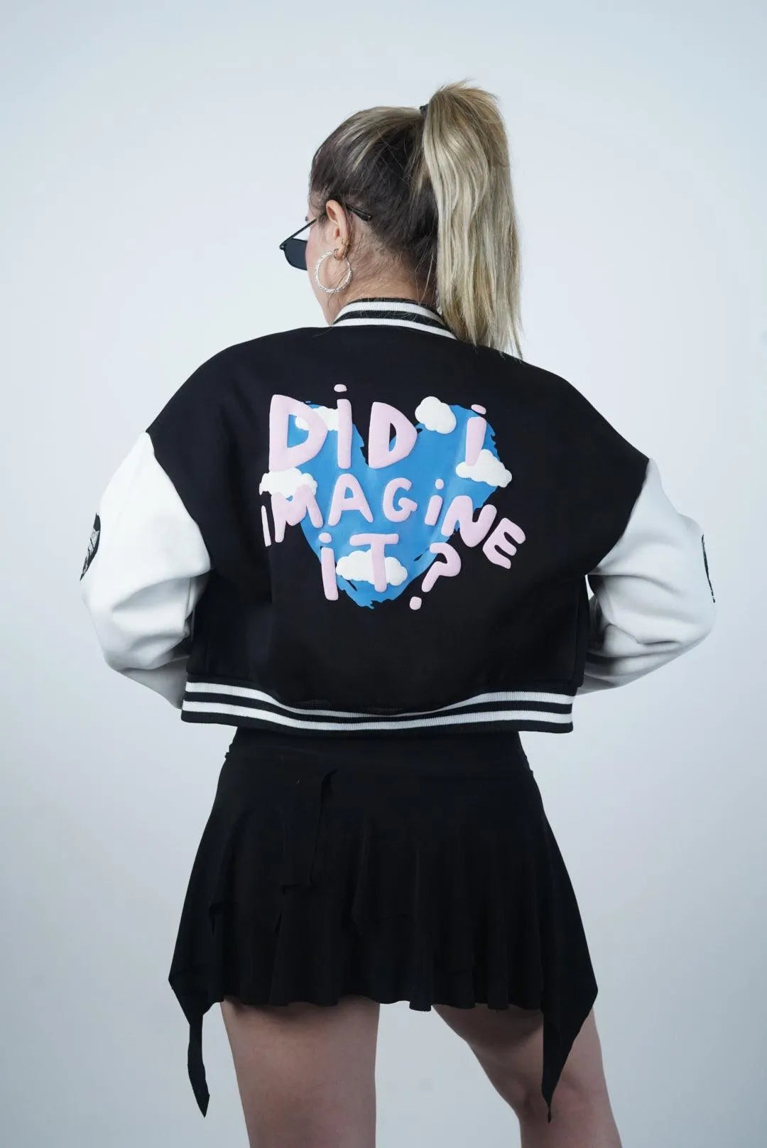 DID I IMAGINE IT? VARSITY JACKET (CROPPED) - WHAT THE FLEX