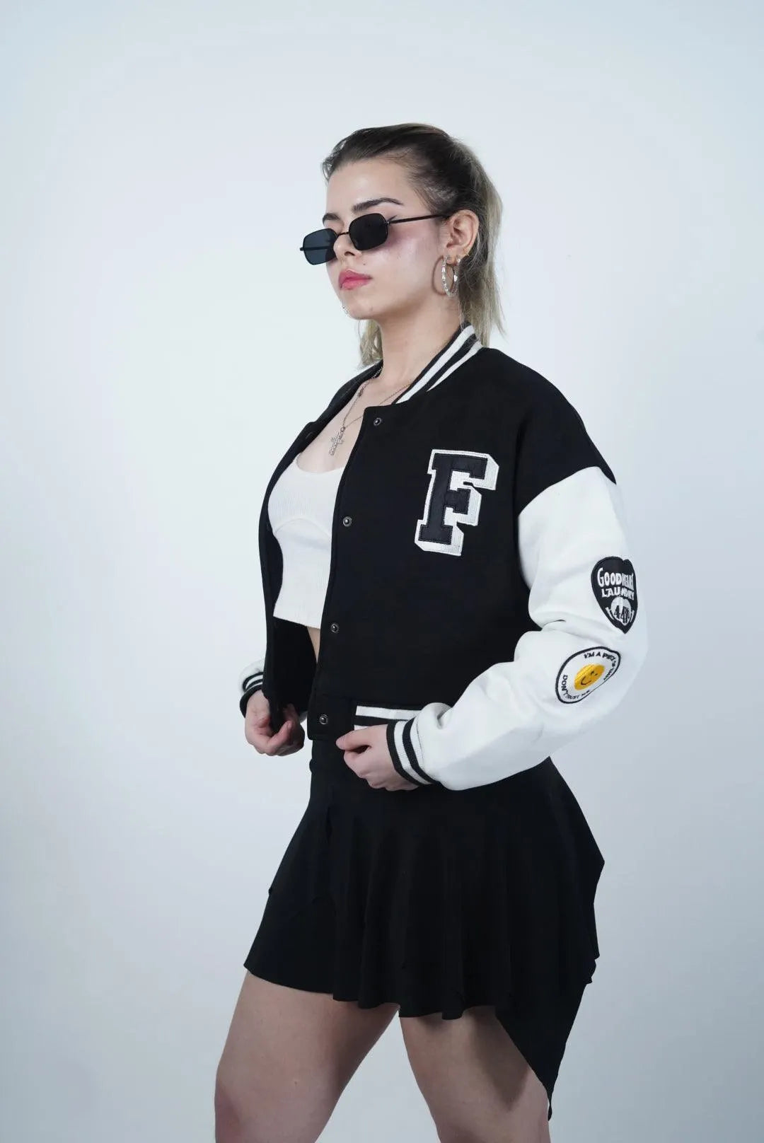 DID I IMAGINE IT? VARSITY JACKET (CROPPED) - WHAT THE FLEX