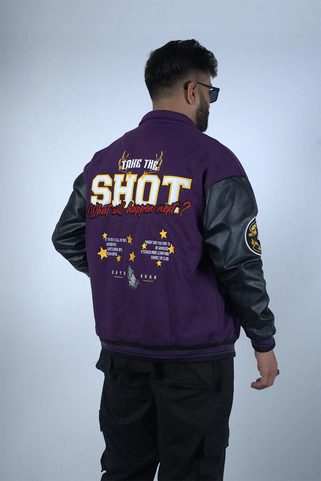 TAKE THE SHOT Varsity Jacket - WHAT THE FLEX