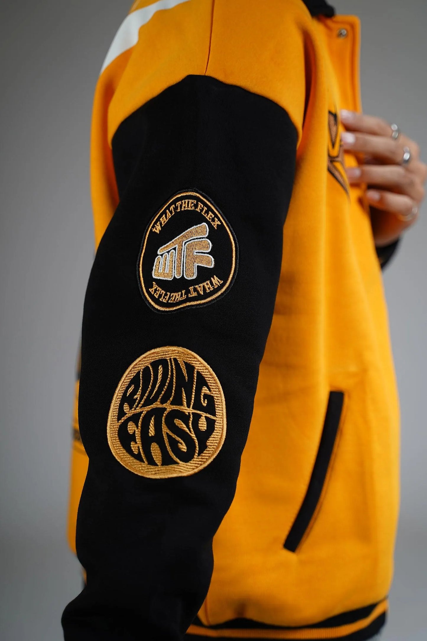 ASHES & BEYOND Varsity Jacket - WHAT THE FLEX