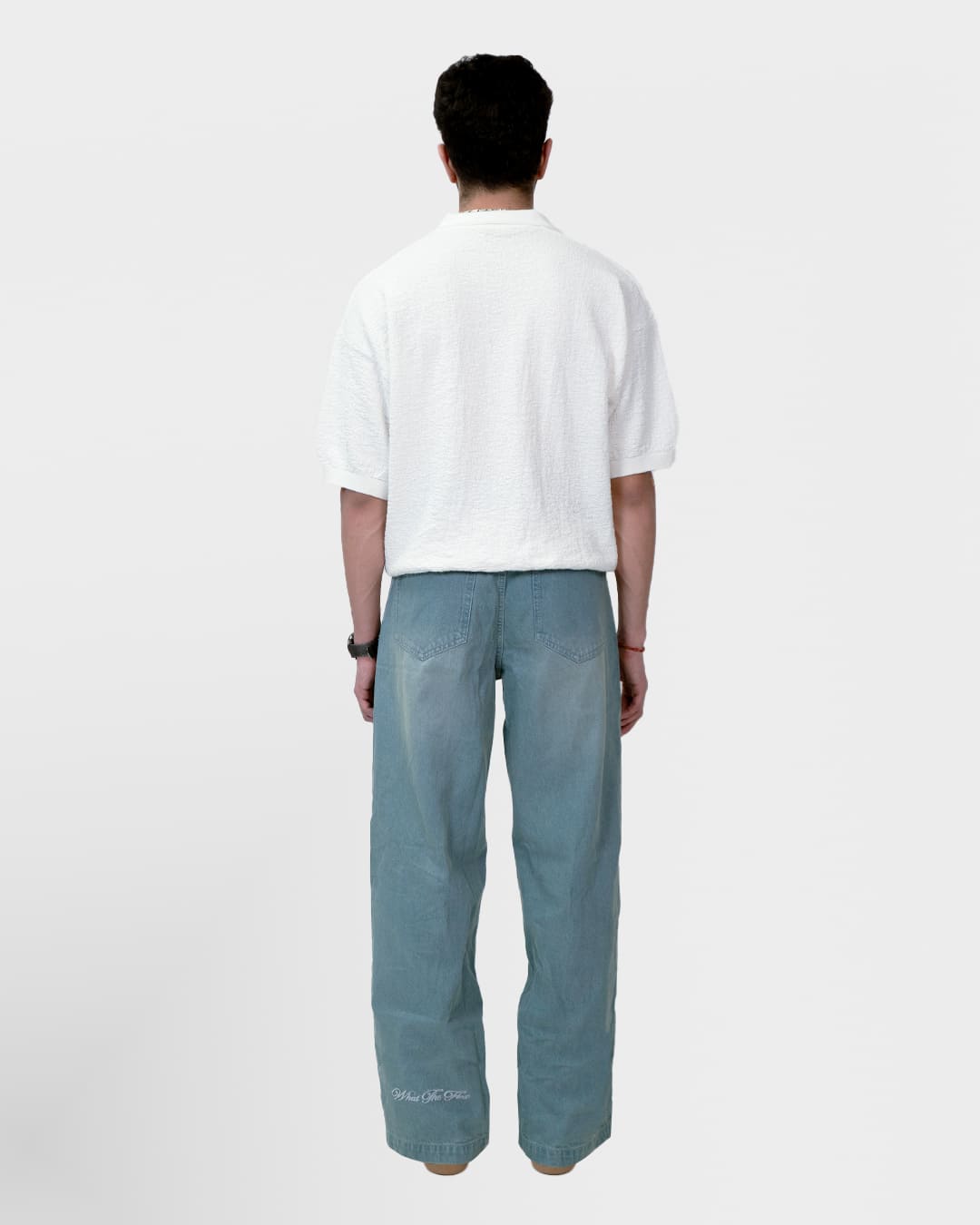 White Urban Knit Polo T-Shirt