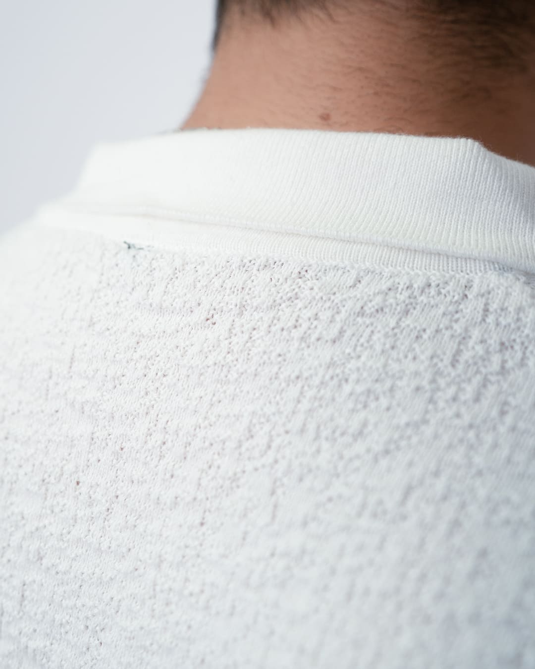 White Urban Knit Polo T-Shirt