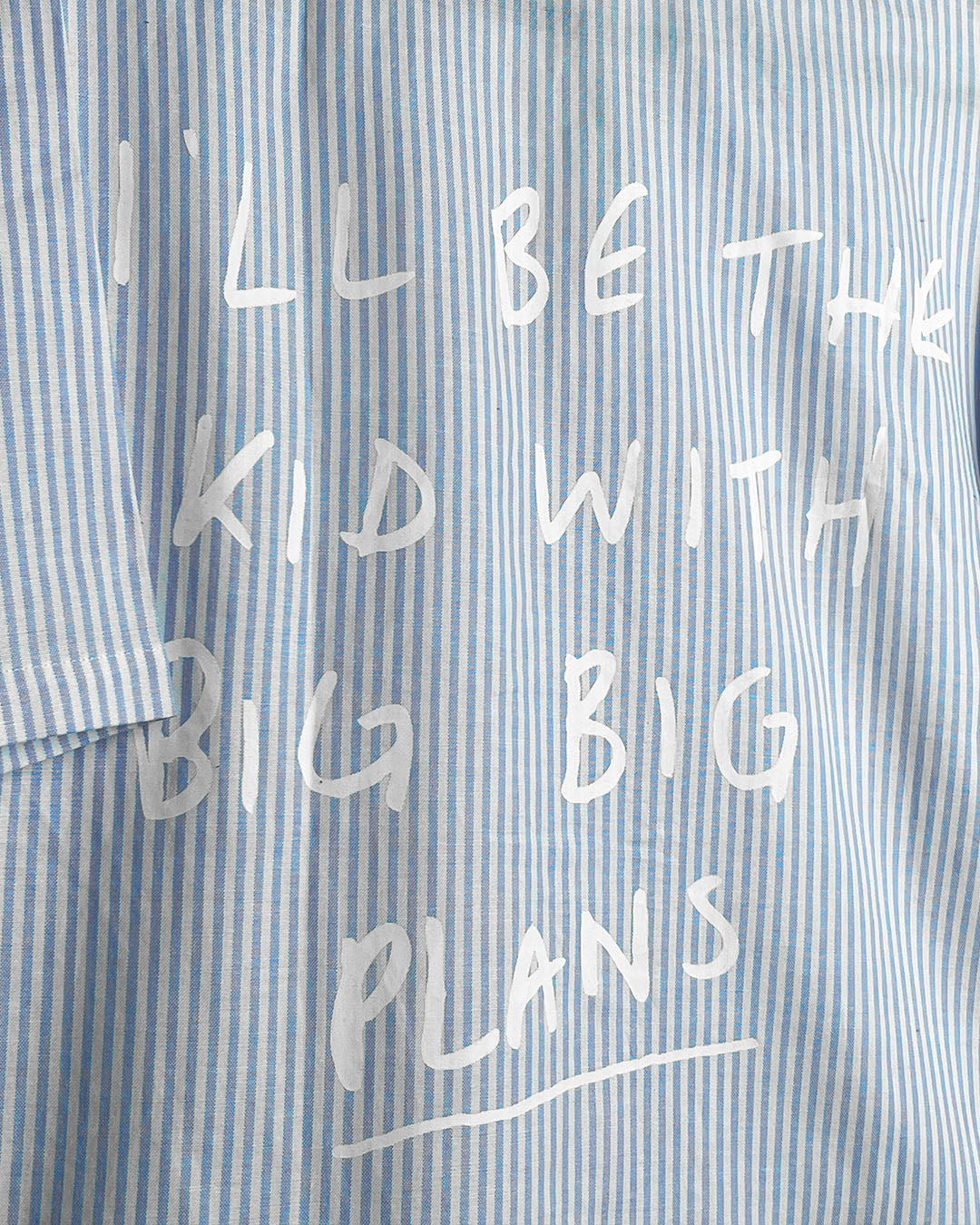Big Plans Blue and White Half Sleeves Striped Shirt