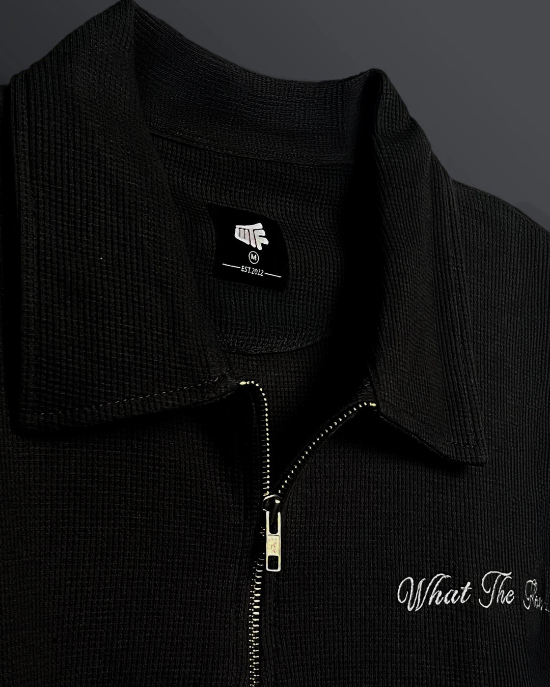 Ash Black Polo T-Shirt with Zip