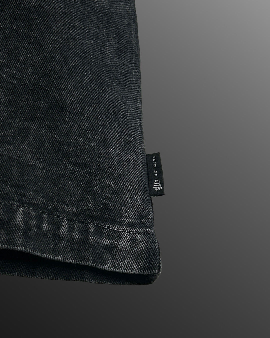 Black Heavy Stitched Denim Shirt