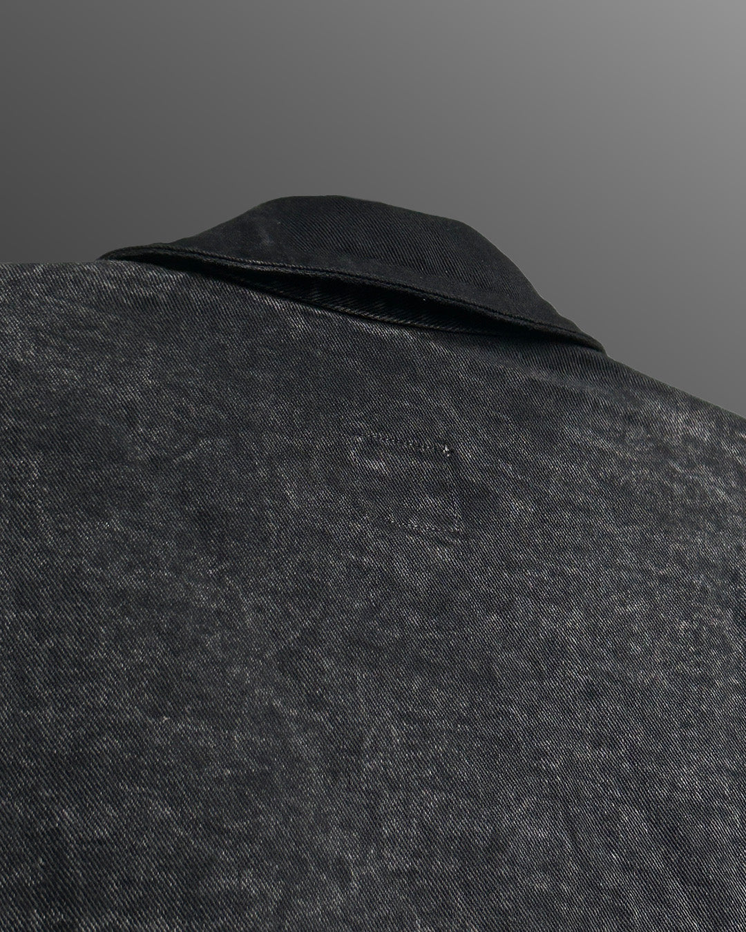 Black Heavy Stitched Denim Shirt