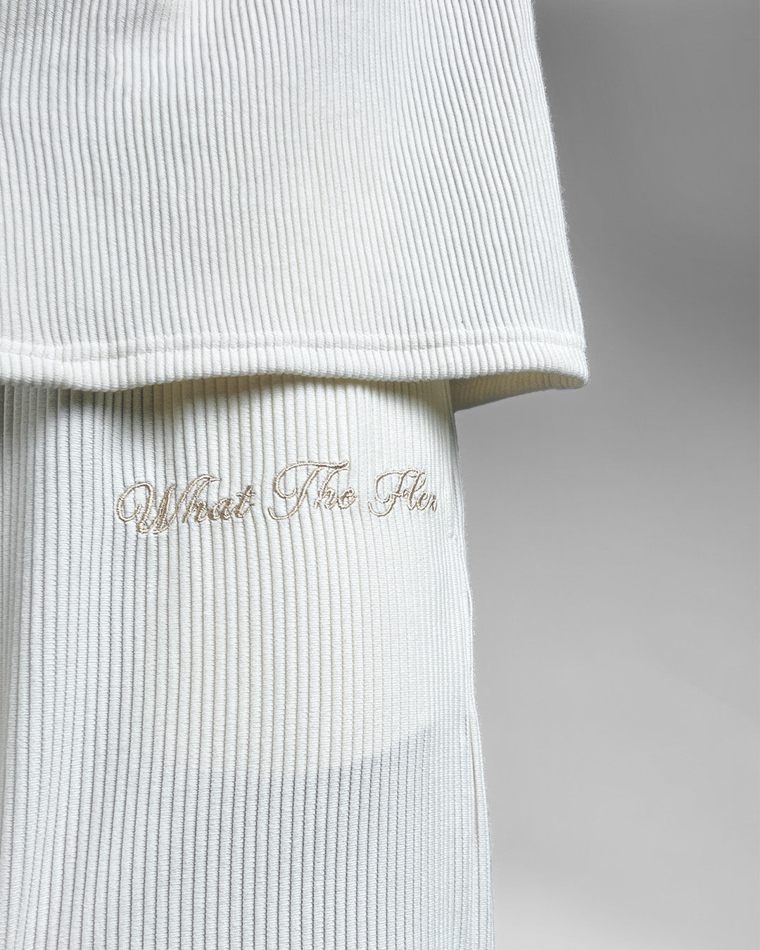 Cream Ribbed Pants